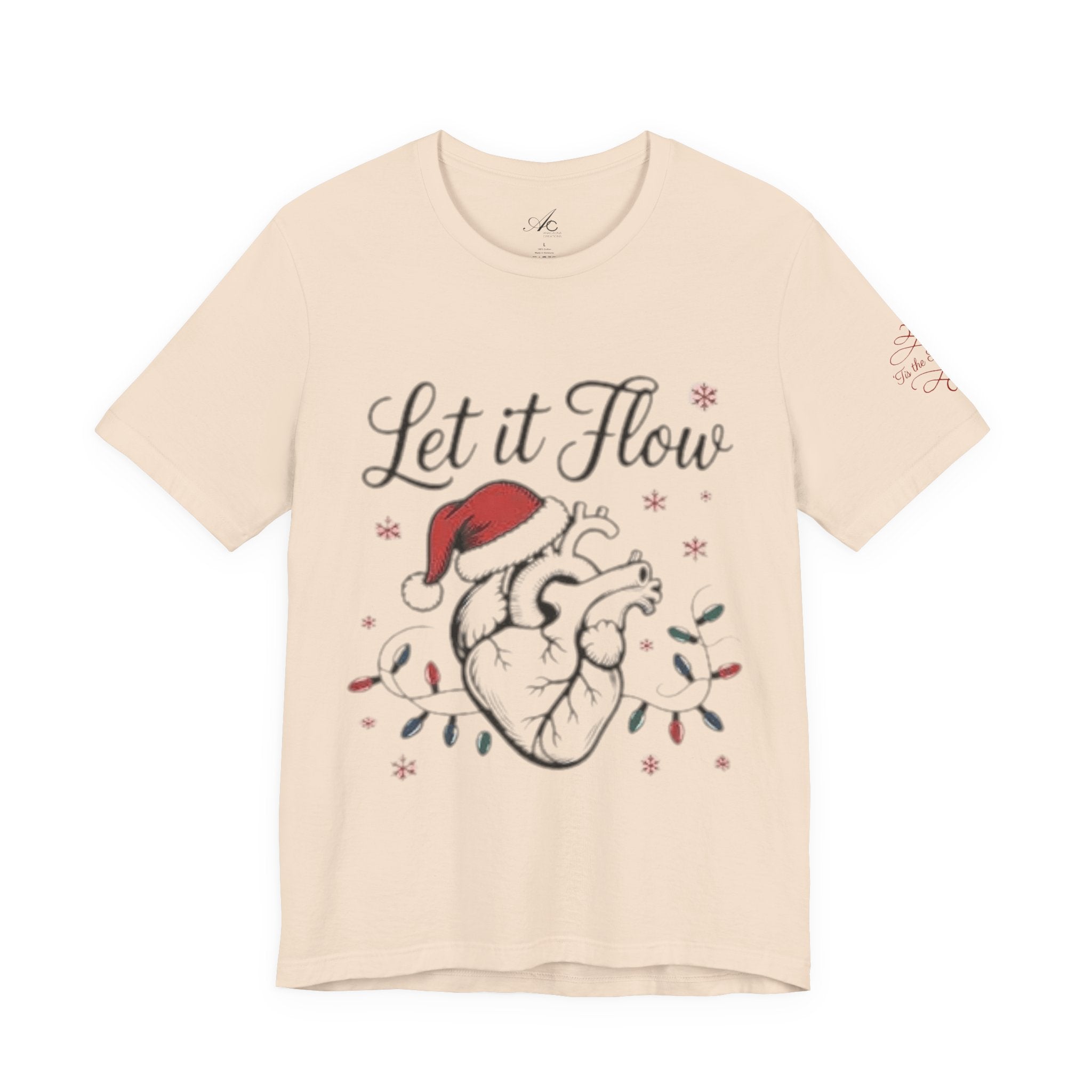 Let It Flow Heart Tee  Christmas Anatomical Heart Shirt