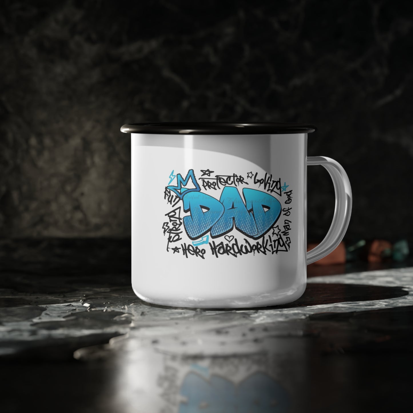 Cool Dad Enamel Camp Cup, Camping Mug for Father's Day, Outdoor Coffee Cup, Retro Dad Gift, Unique Camping Gear