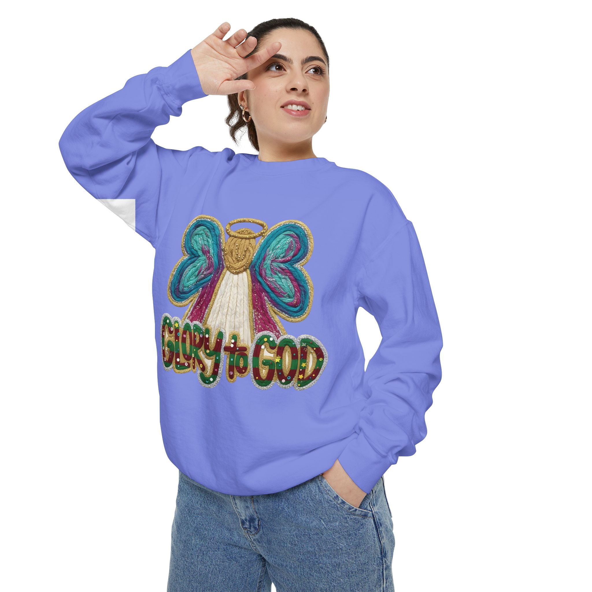 Glory to God Angel Sweatshirt Christmas Holiday Collection  Festive T-Shirt & Sweater