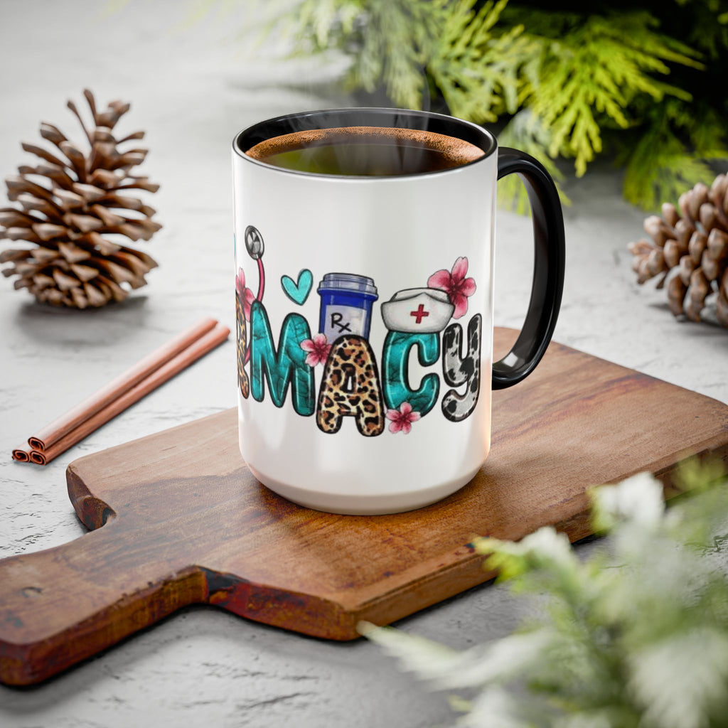 Pharmacy Nurse Coffee Mug — Cute Leopard & Teal Medical Design (11oz/15oz)Christmas mug for all healthcare heroes