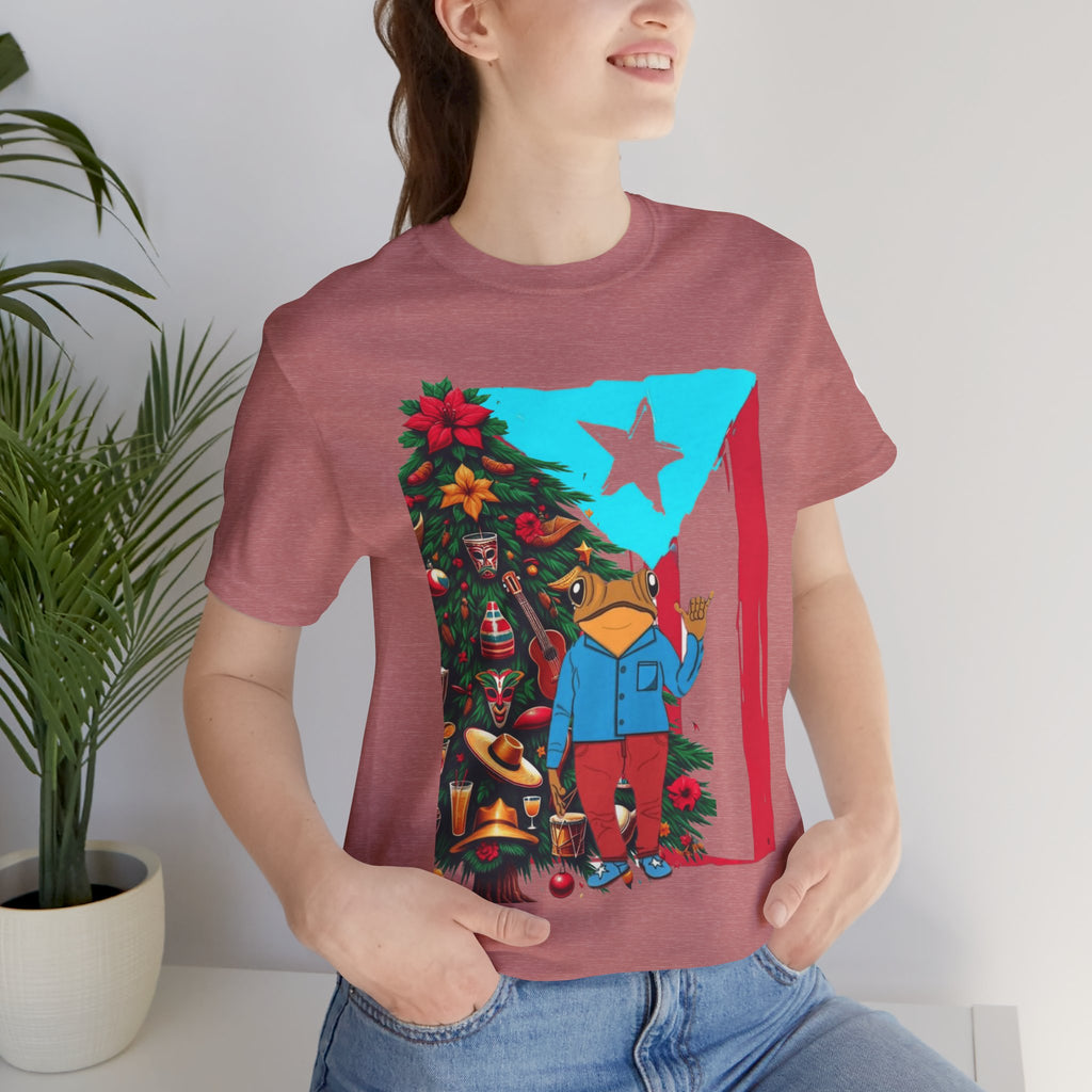 Puerto Rico Holiday T-Shirt  Coquí by Christmas Tree Graphic Puerto Rico’s Navidades