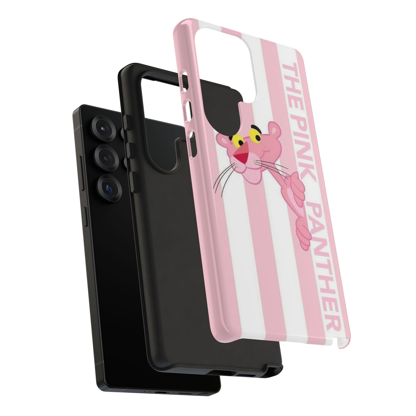 Pink Panther Tough Case Retro Striped Phone Case with "The Pink Panther" Design