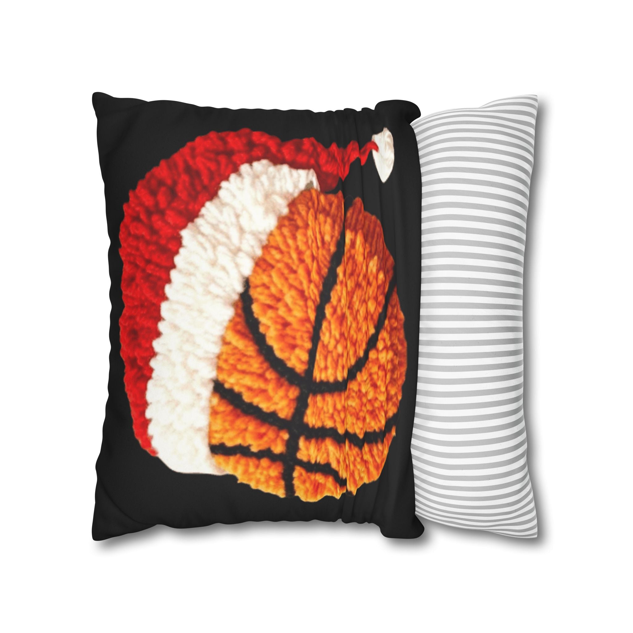 Basketball Christmas Pillowcase — Faux Suede Square Throw Pillow Cover
