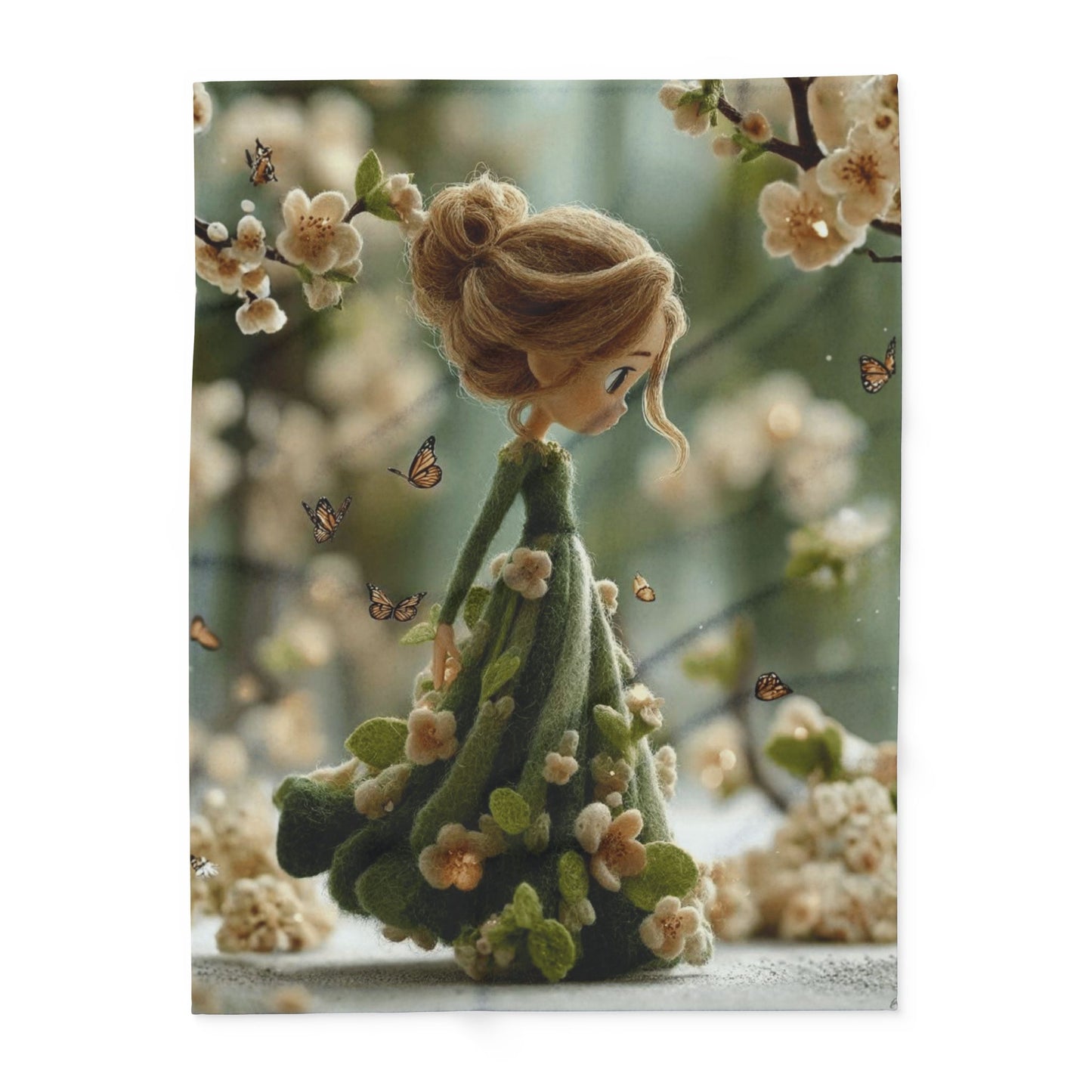 Floral Fairy Fleece Blanket — Cozy Spring Blossom Throw for Kids & Adults