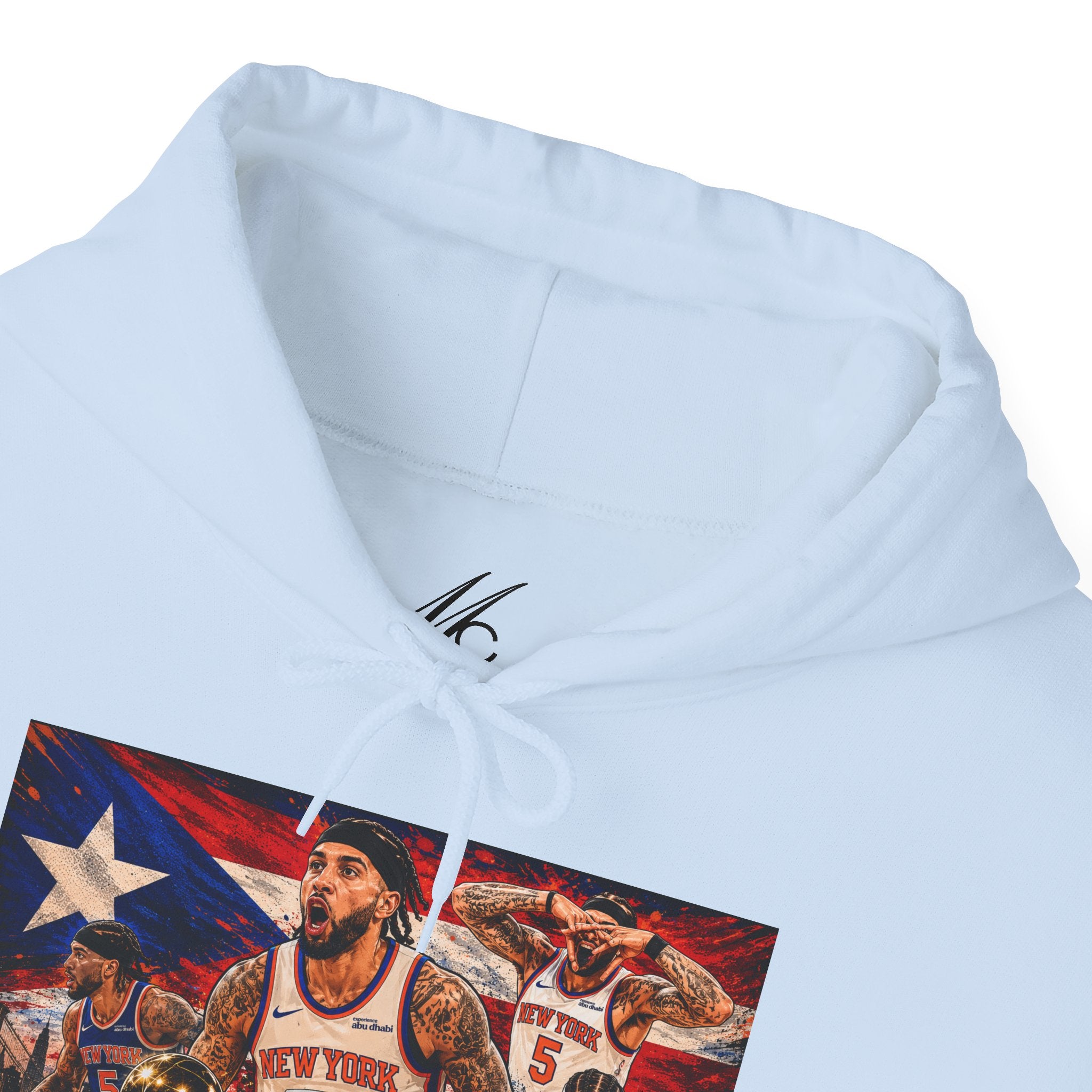 NY-K Retro Player Collage Hoodie — Basketball Fan Sweatshirt