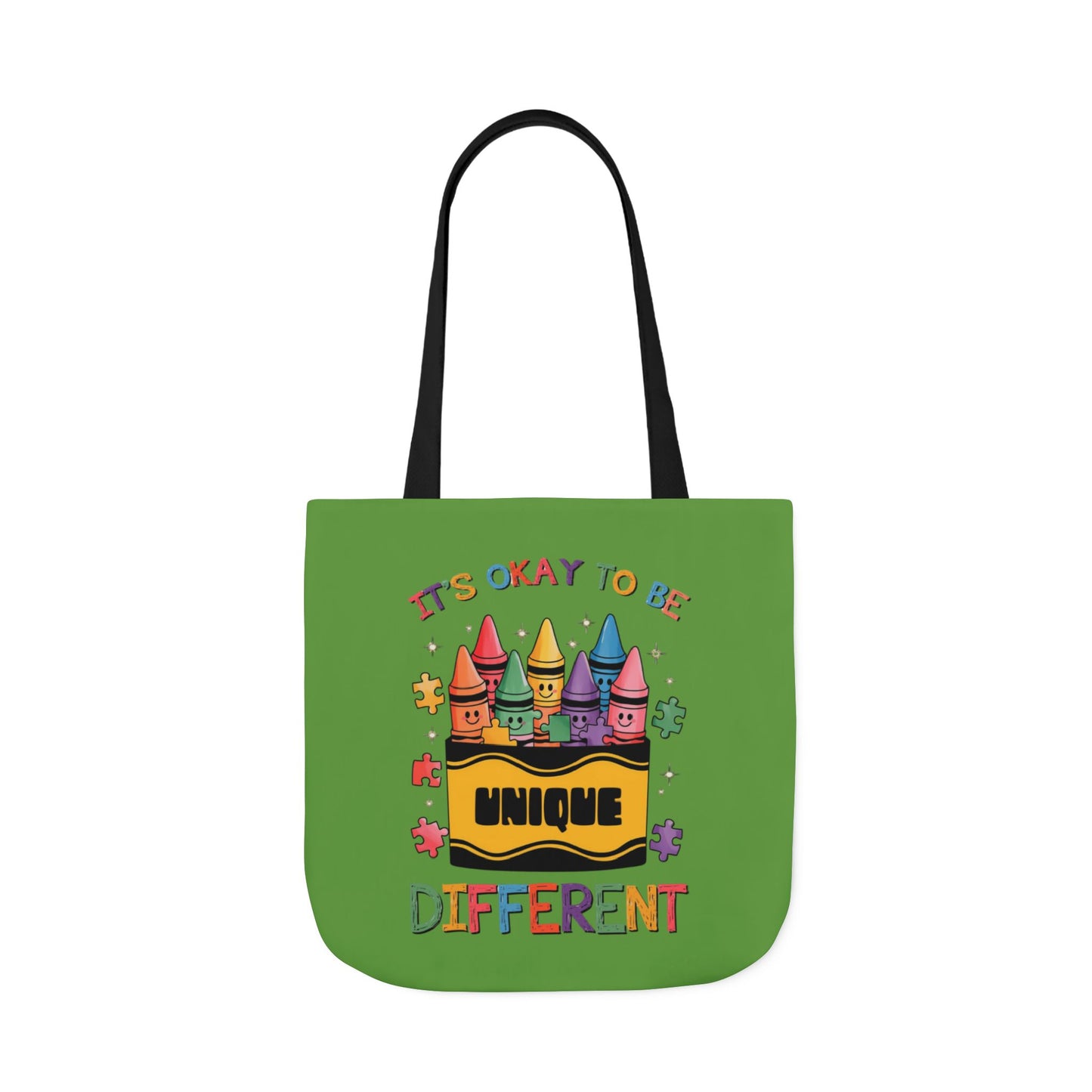 Autism Awareness & Pride Collection Unique Canvas Tote Bag with Colorful Castle Design