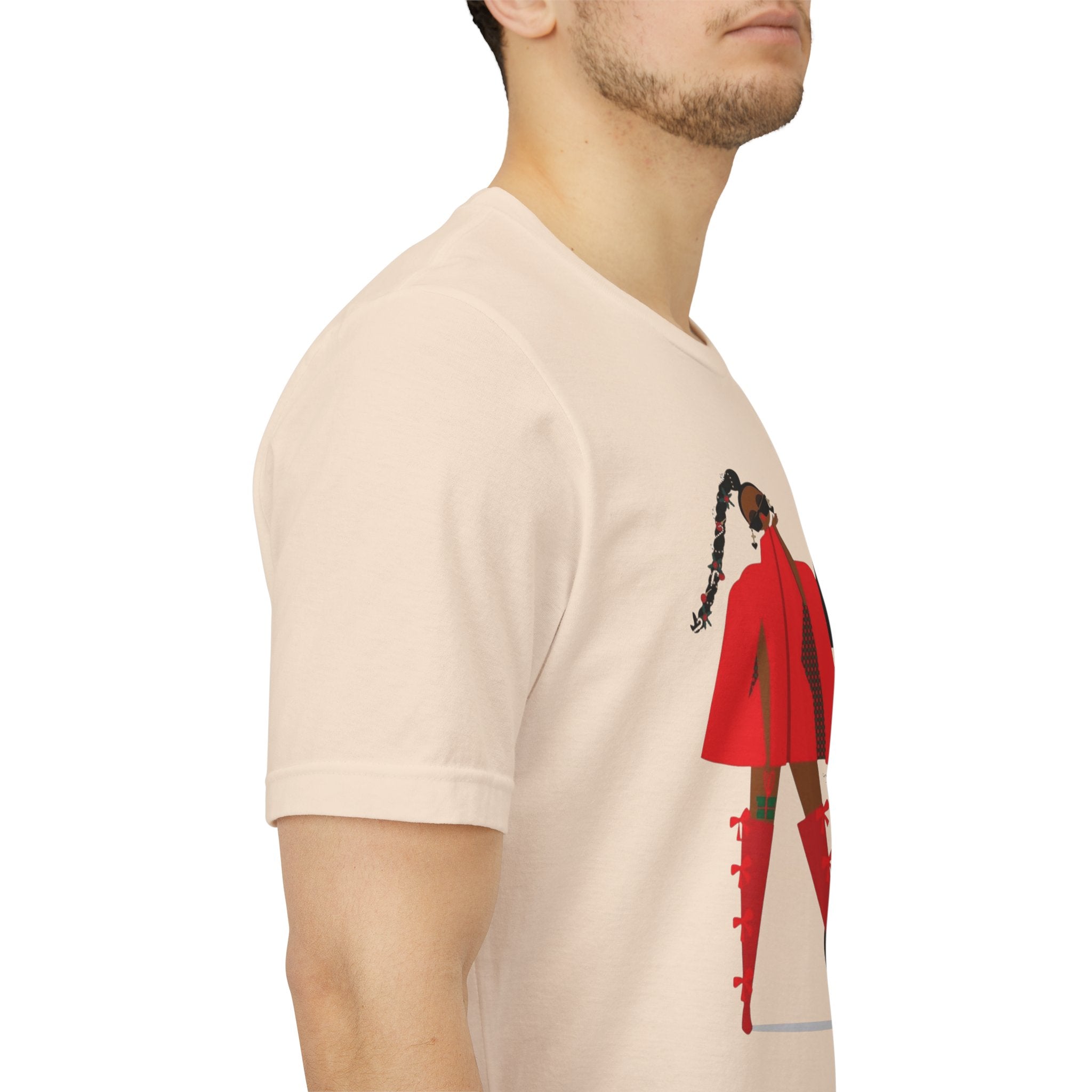 December Fashion Tee  Red Coat Model Graphic Shirt