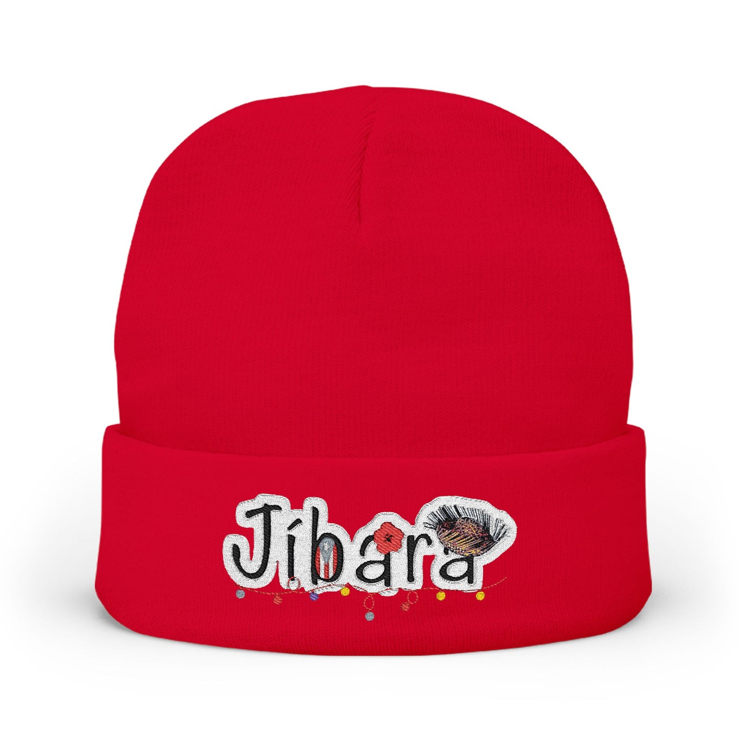 Embroidered 'Jibara' Knit Beanie Cozy Puerto Rican Pride Hat Boricua Winter Beanie – Puerto Rico Pride Knit Hat