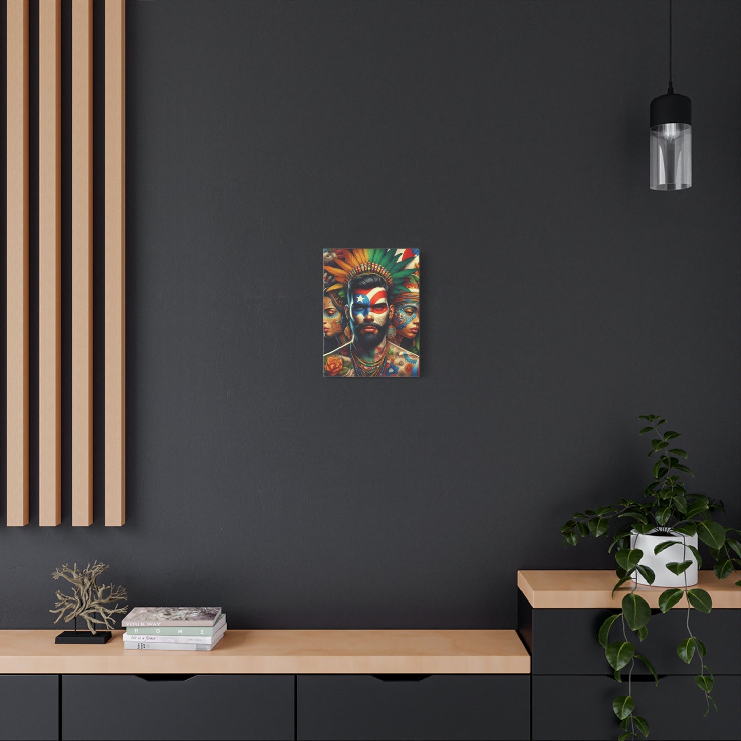 La Isla del Encanto Taíno Symbol Design Vibrant Cultural Art Canvas Print, Wall Decor, Home Decoration, Unique Artwork, Bohemian Style, Gift for Art Lovers