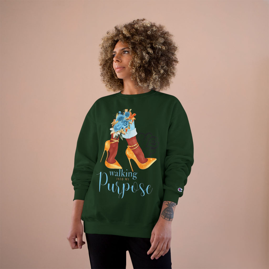 Walking with Purpose Sweatshirt  Floral Heels Inspirational Crewneck