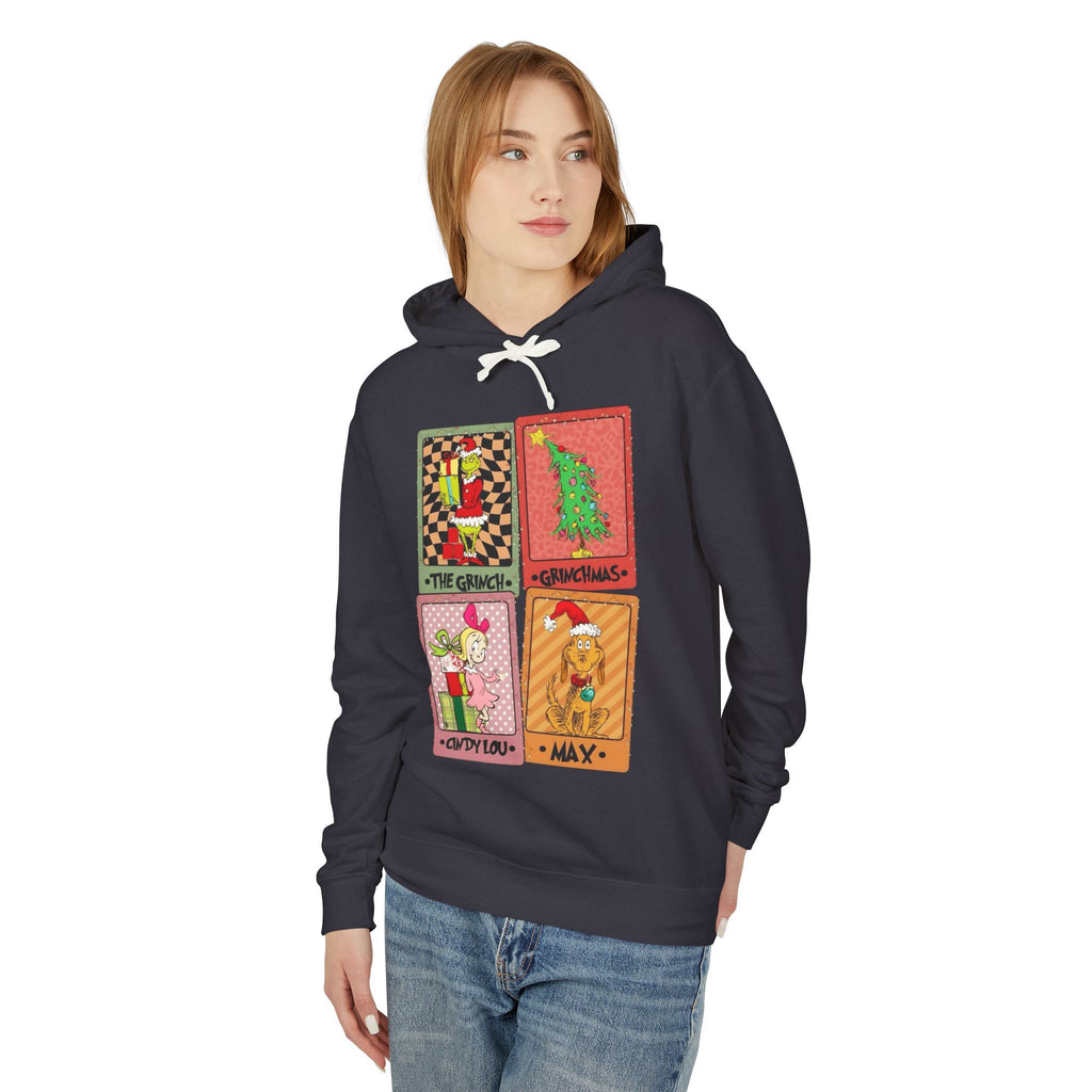 Grinchy Holiday Hoodie  'The Grinch' Christmas Cards Vintage Patch Pullover Cartoon Christmas T-shirts and Sweaters