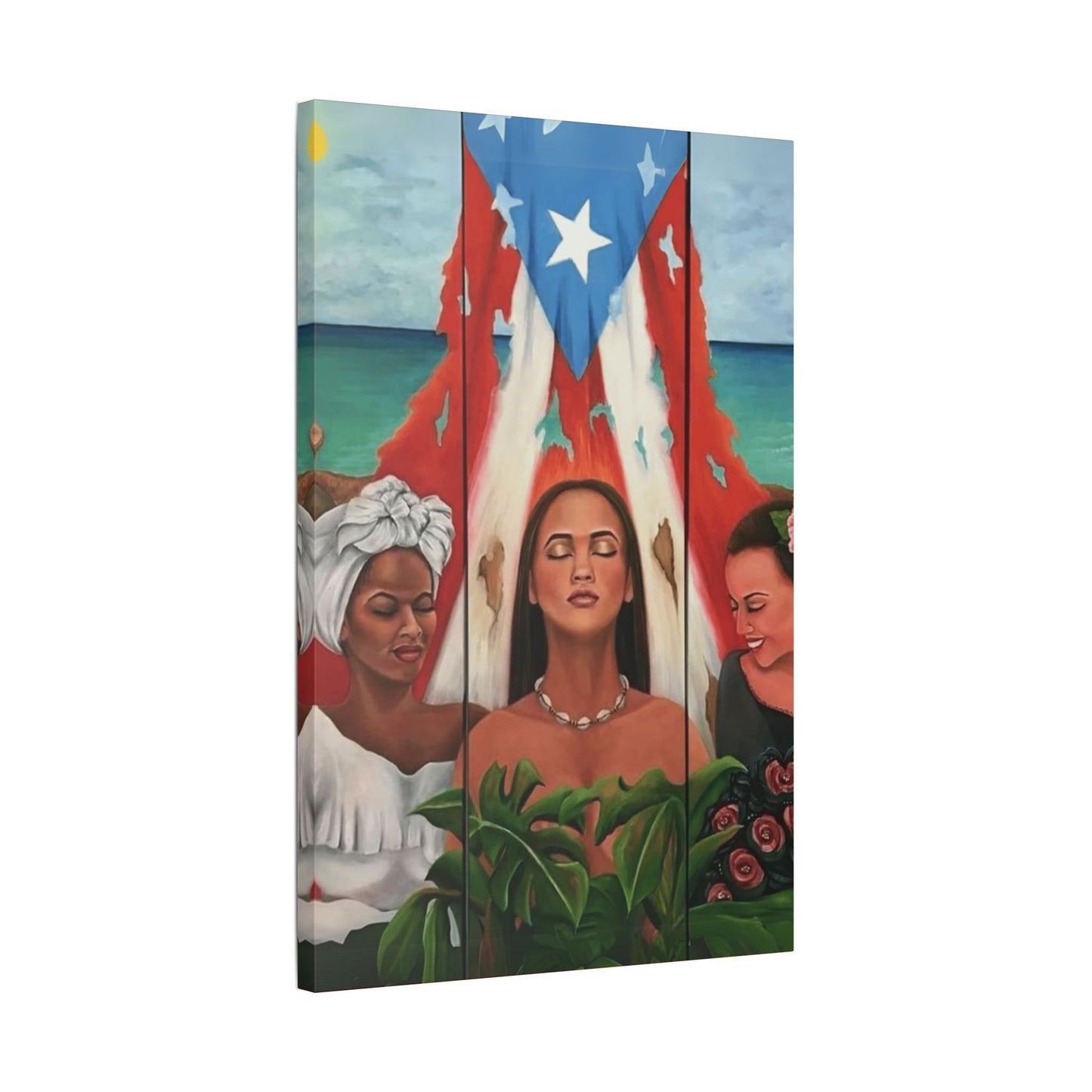 Capturing the Heart and Soul of Puerto Rican Art, Ethnic Canvas Print, Gift for Art Lovers, Beach-Themed Artwork
