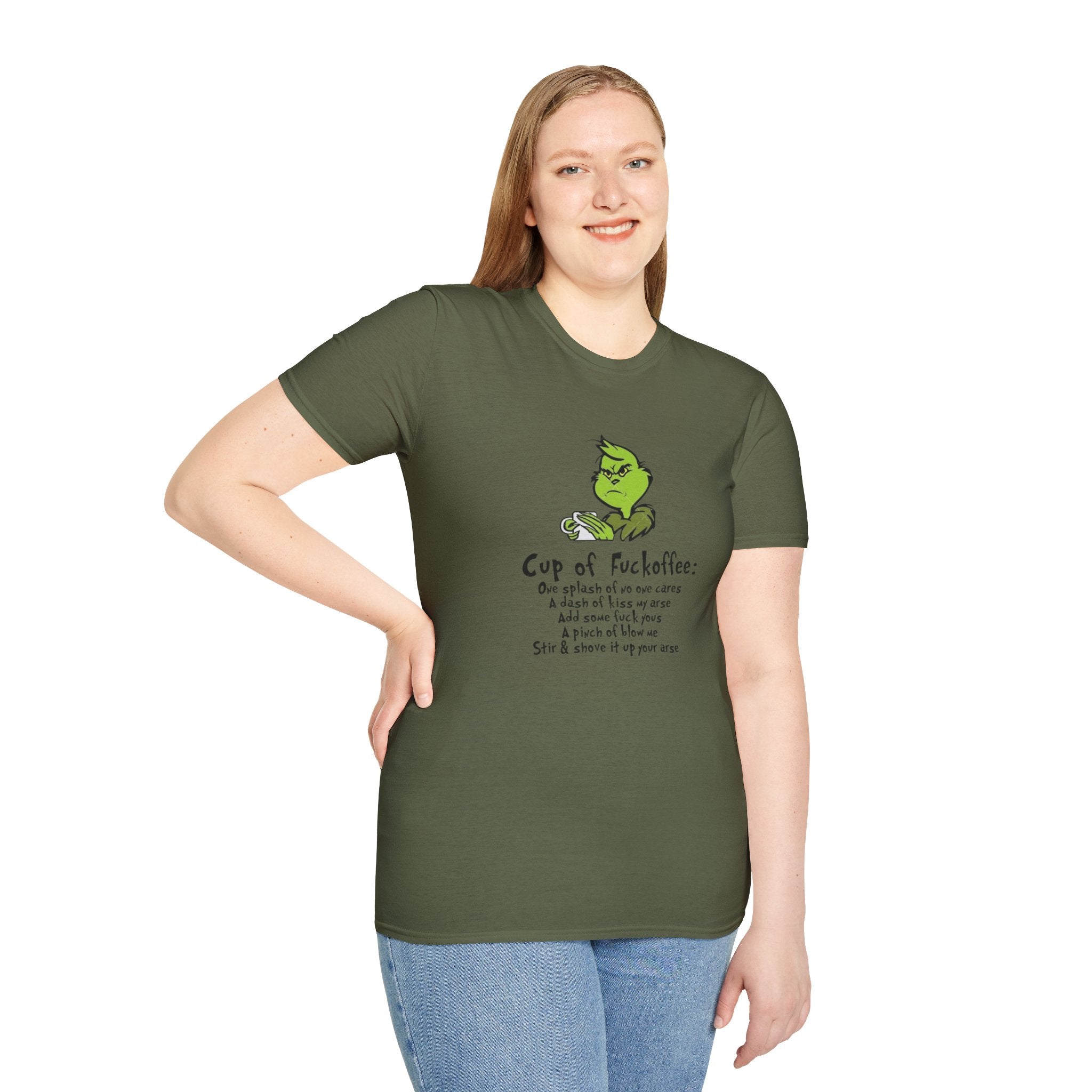 Holiday Apparel | Christmas Tees & Sweatshirts with Festive Quotes Funny Grinch Coffee Lover T-Shirt