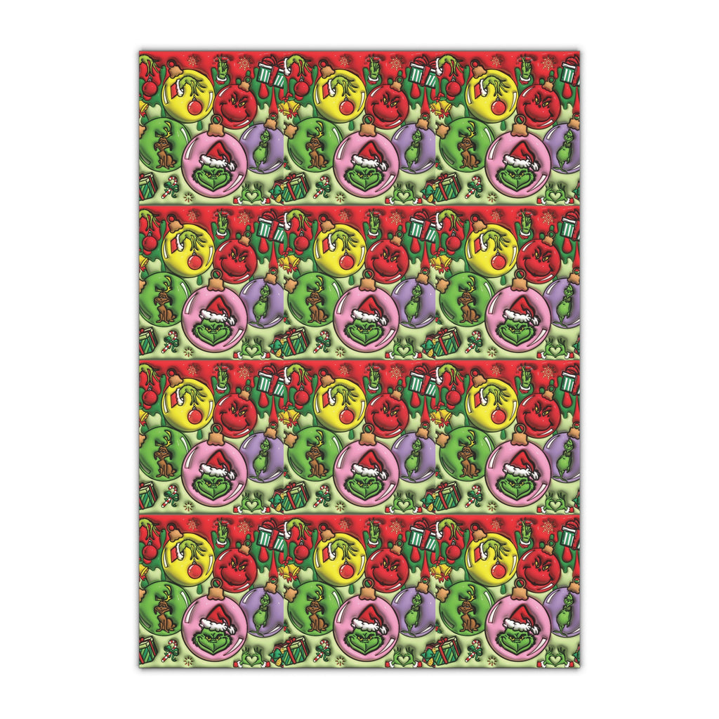 Christmas Grinch Gift Wrap Sheet — Festive Holiday Wrapping Paper Fun & Unique Gift Packaging