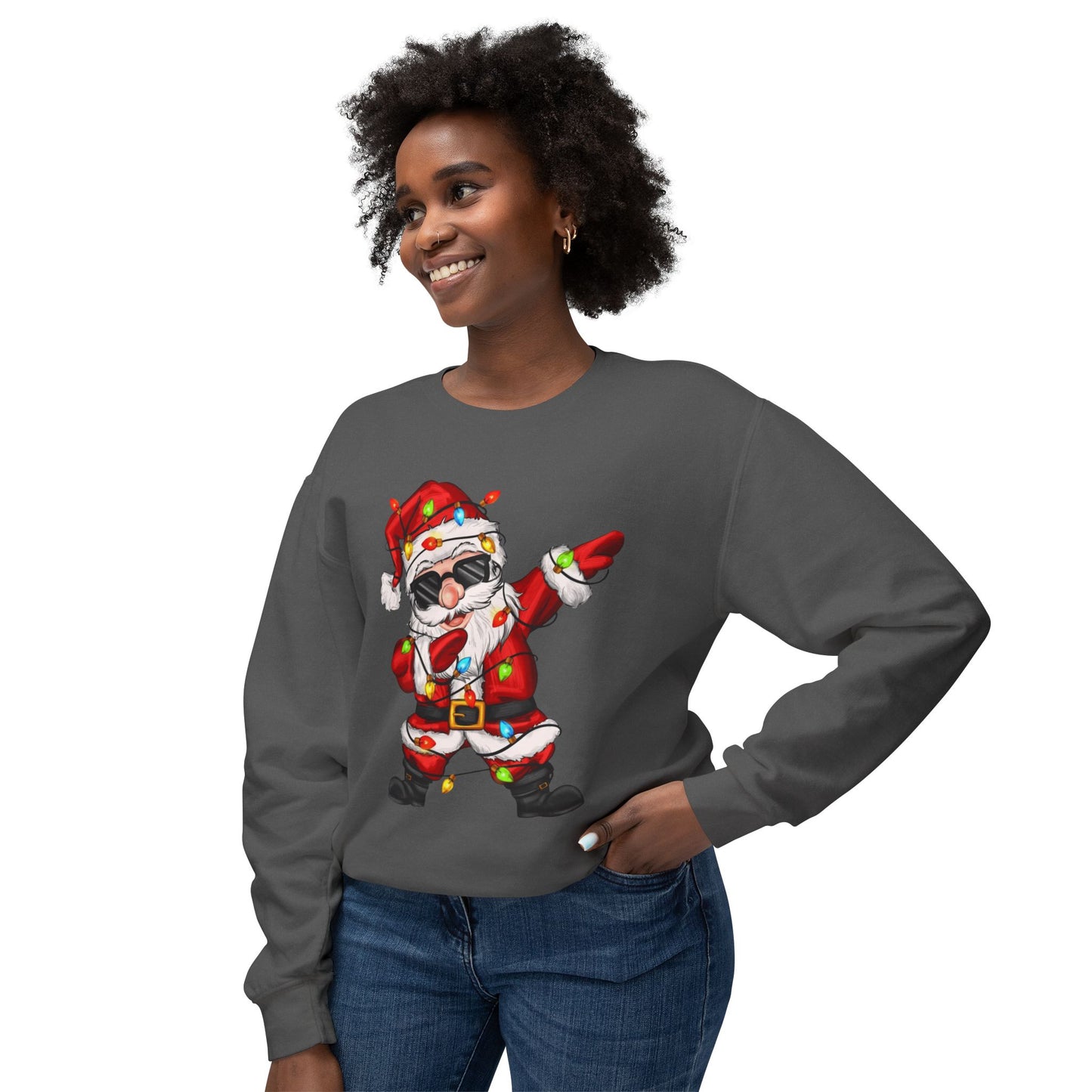 Funny Christmas tee Dabbing Santa Crewneck Sweatshirt  Funny Christmas Holiday Pullover