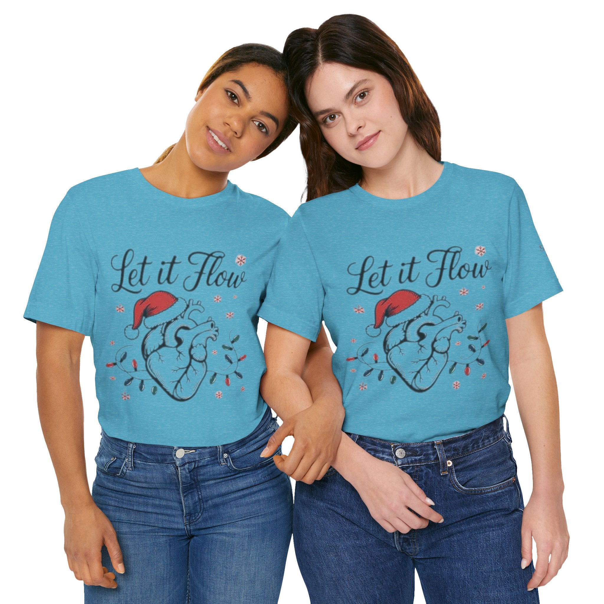 Let It Flow Heart Tee  Christmas Anatomical Heart Shirt