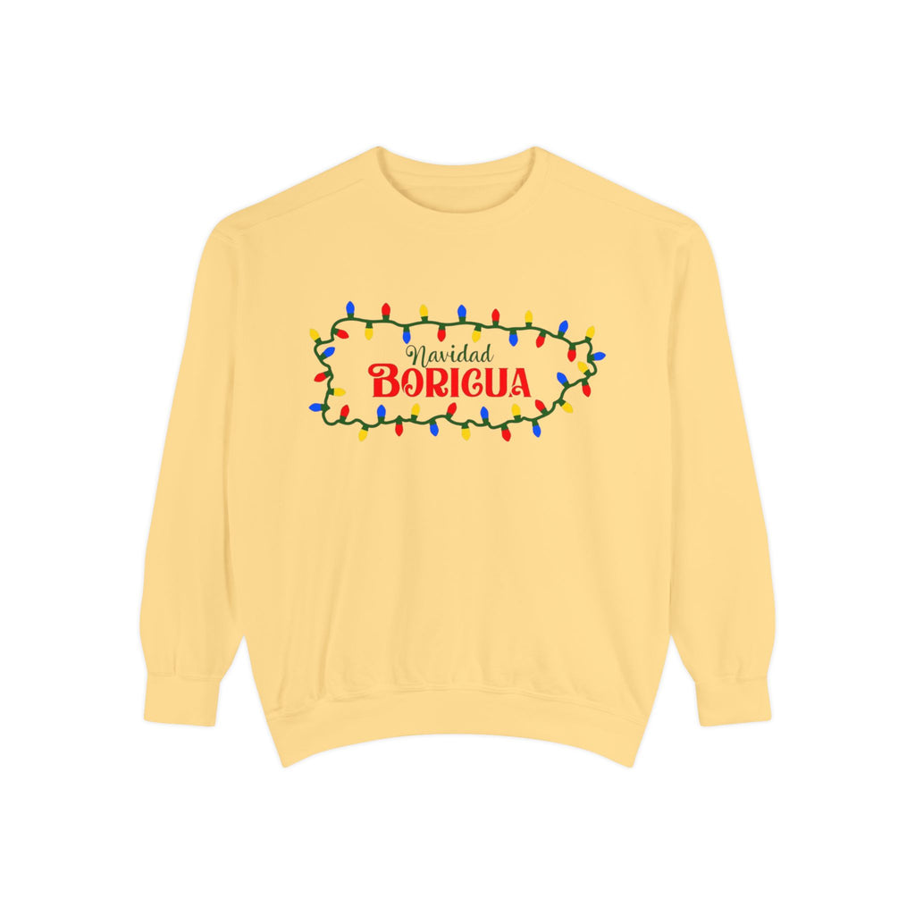 Navidad Boricua Sweatshirt — Puerto Rican Holiday Sweater with Christmas Lights