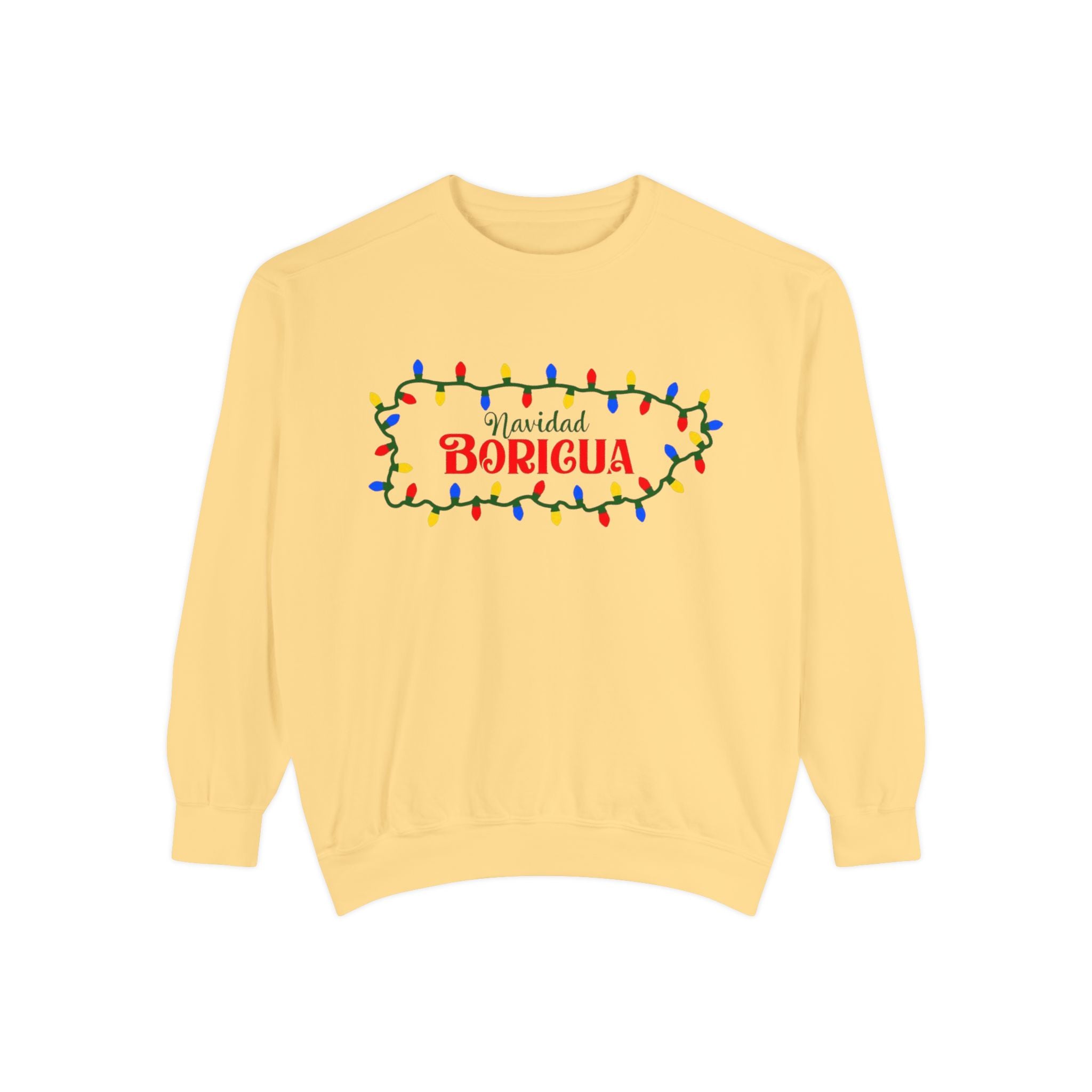 Navidad Boricua Sweatshirt — Puerto Rican Holiday Sweater with Christmas Lights