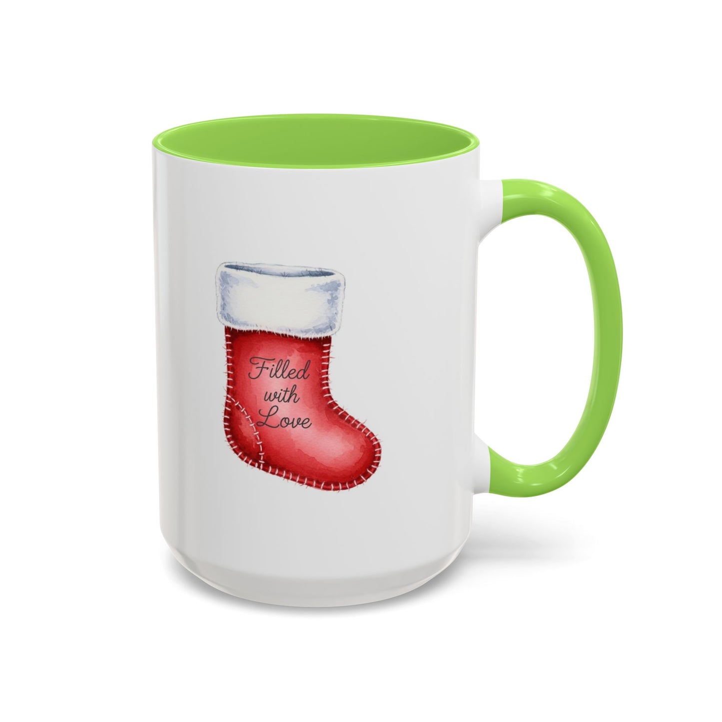 Holiday Mugs Christmas Gift Ideas Hot Cocoa & Coffee Cup Designs Filled with Love - Colorful 11oz & 15oz