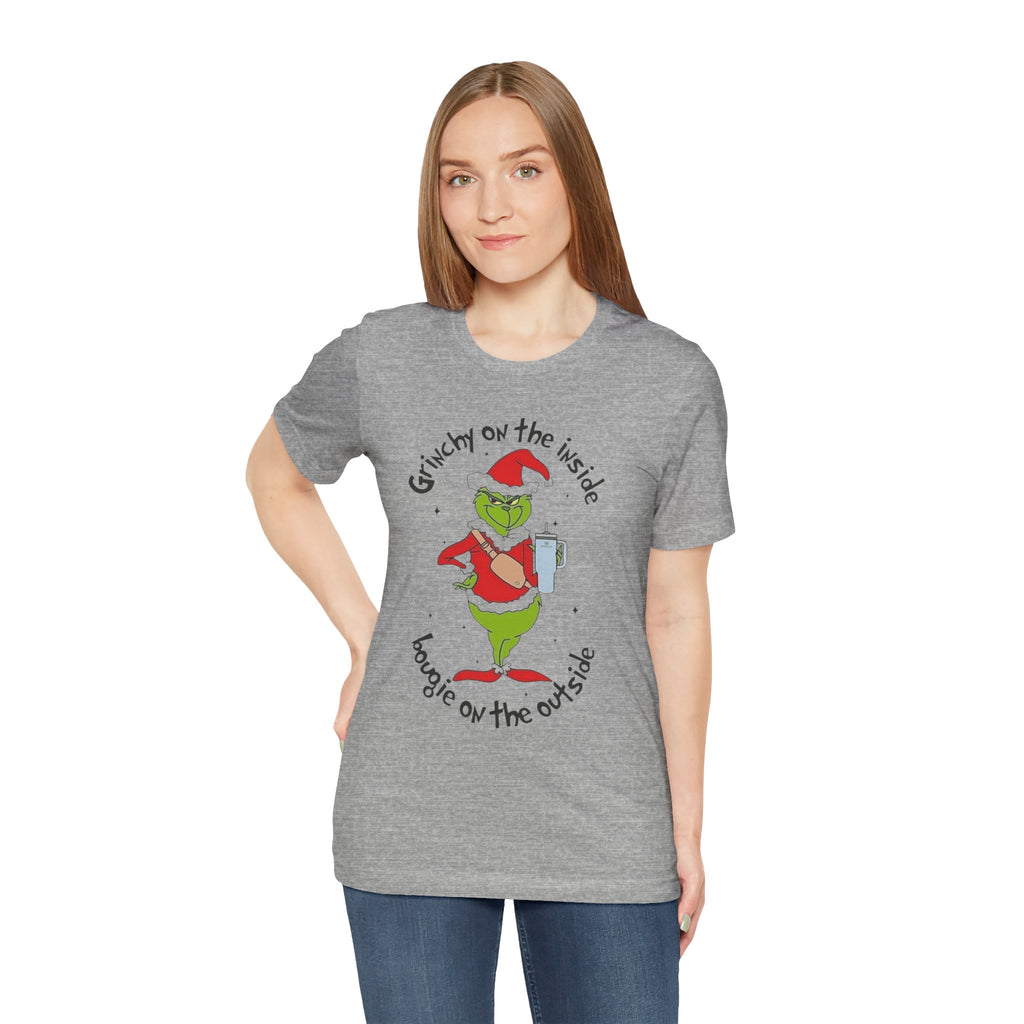 Grinch-Inspired Holiday Tee: 'Grinchy on the Inside, Boogie on the Outside'
