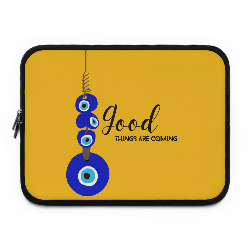 Good Things Are Coming Laptop Sleeve - Cute Tech Case, Gift for Students, Office Accessories, Laptop Bag, Colorful Design
