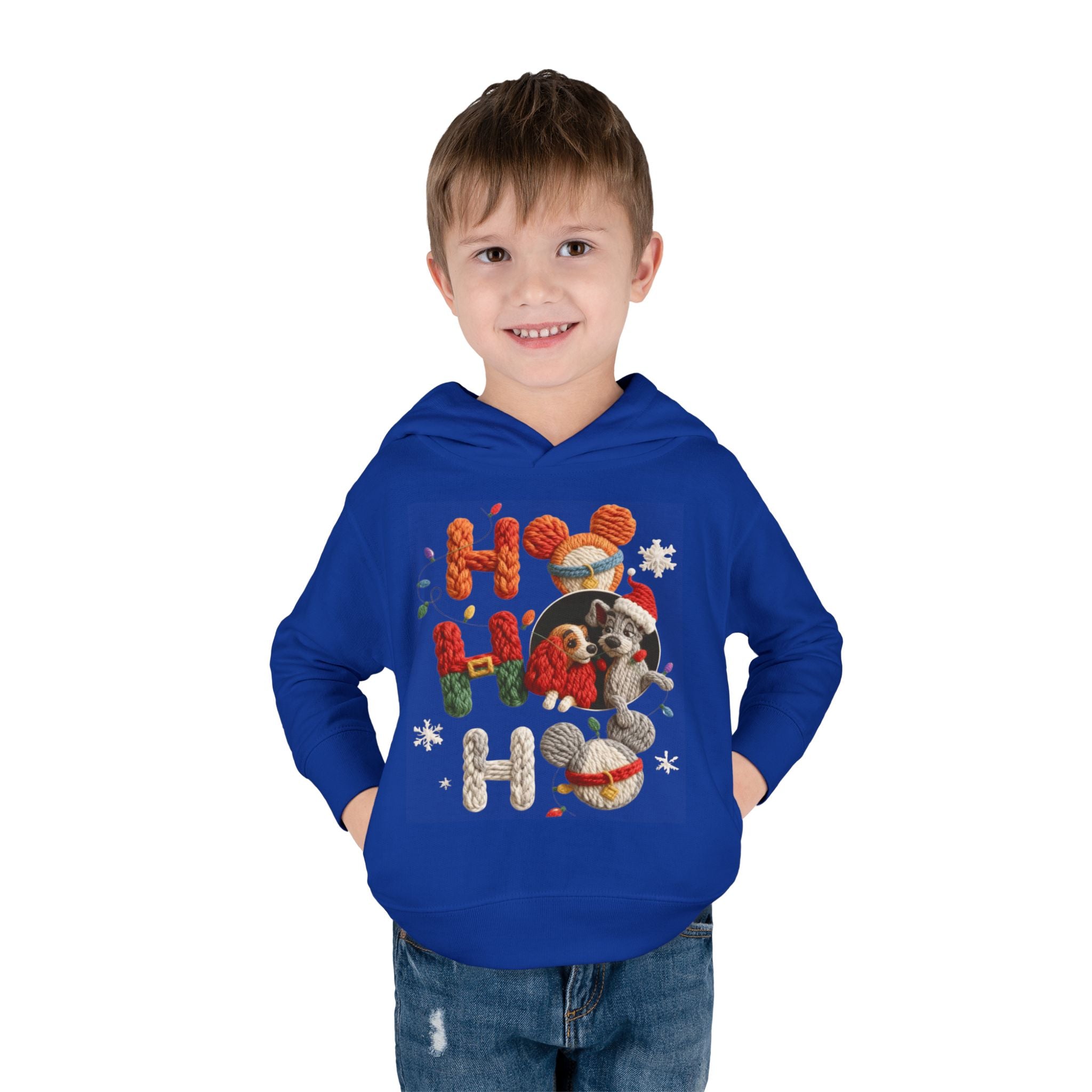 Toddler Hoodie "Ho Ho Ho" Festive Raccoon Christmas Pullover