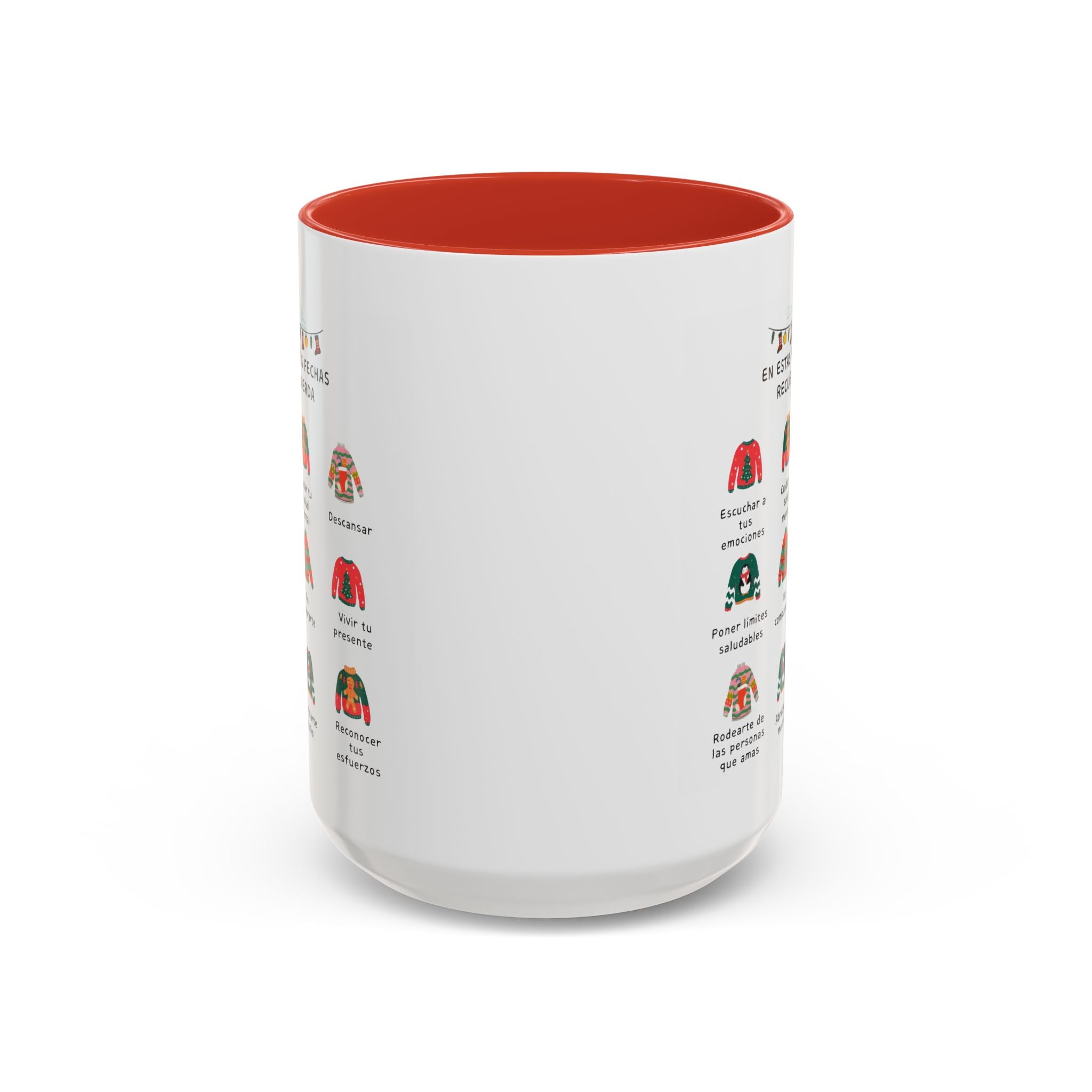 Coffee Mug — 'En Estas Fechas Recuerda' Holiday Sweater Reminder Accent Mug (11/15oz)