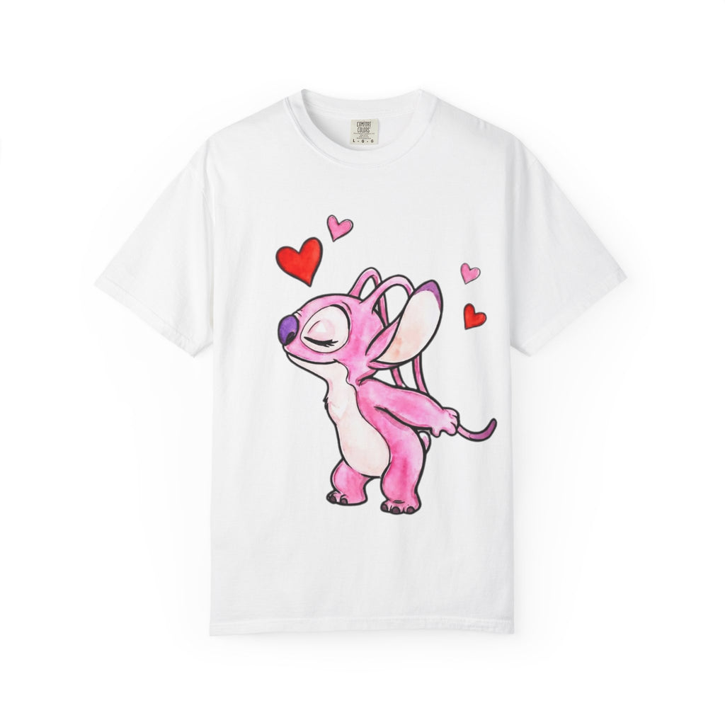 T-Shirt — Cute Pink Cartoon Creature with Hearts | Valentine’s Gift Tee