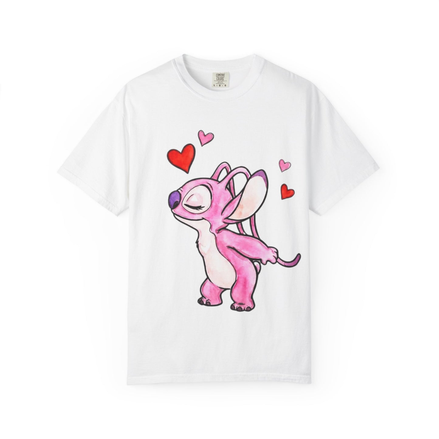 T-Shirt — Cute Pink Cartoon Creature with Hearts | Valentine’s Gift Tee