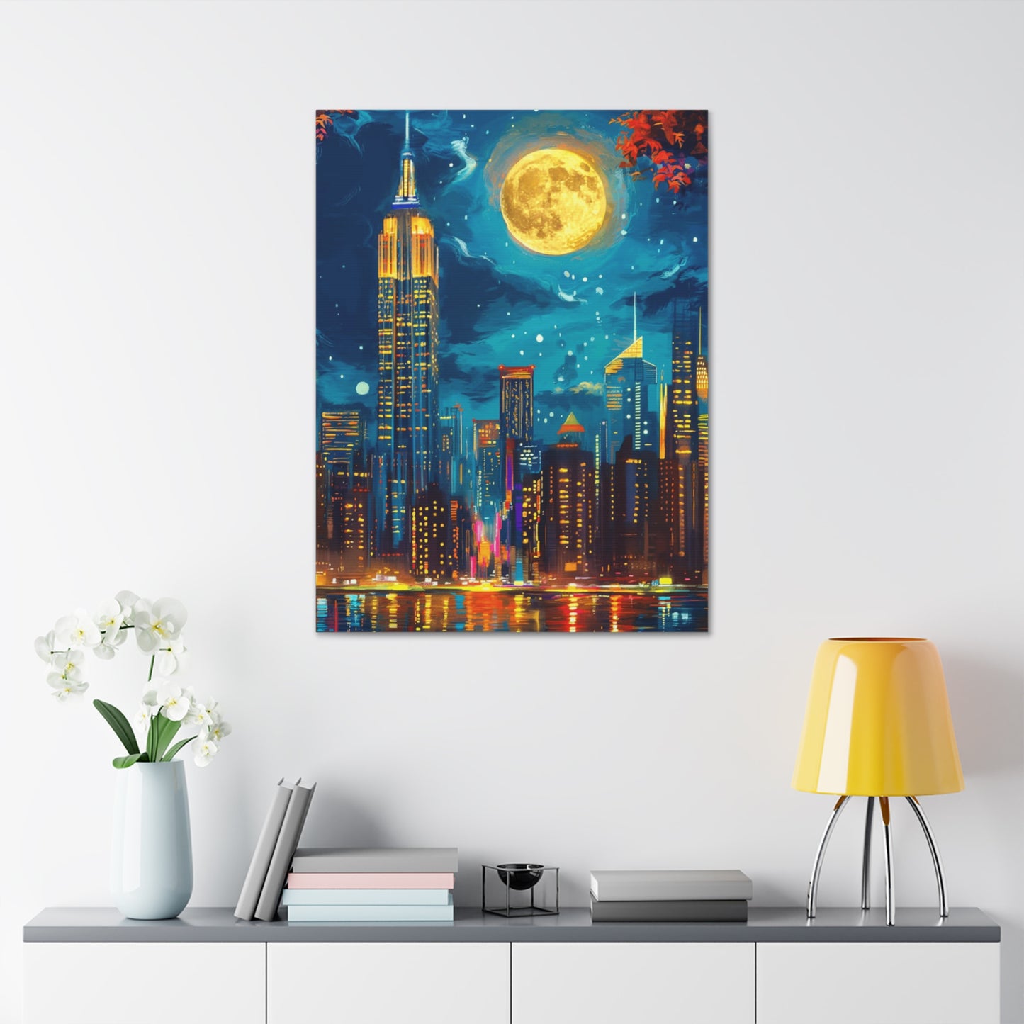 Cityscape Decor, New York Night Scene, Home Gallery Artwork, Gift for Urban Lovers, Dreams and Inspiration