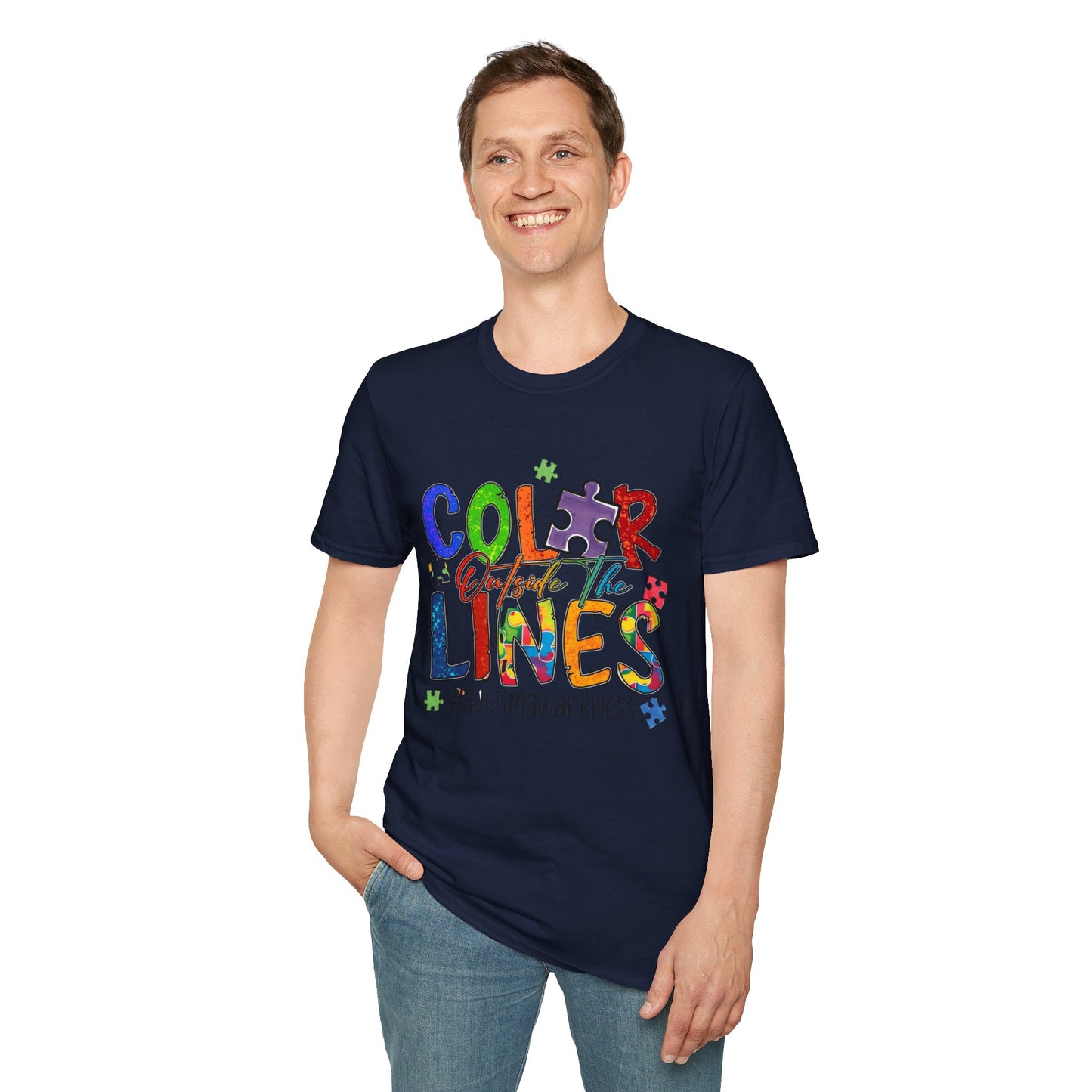 Color Outside the Lines Unisex T-Shirt for Autism Awareness