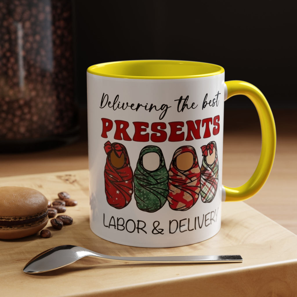 Christmas Presents Delivery Coffee Mug — "Delivering the Best Presents" Accent Mug Medical Christmas Mug,
