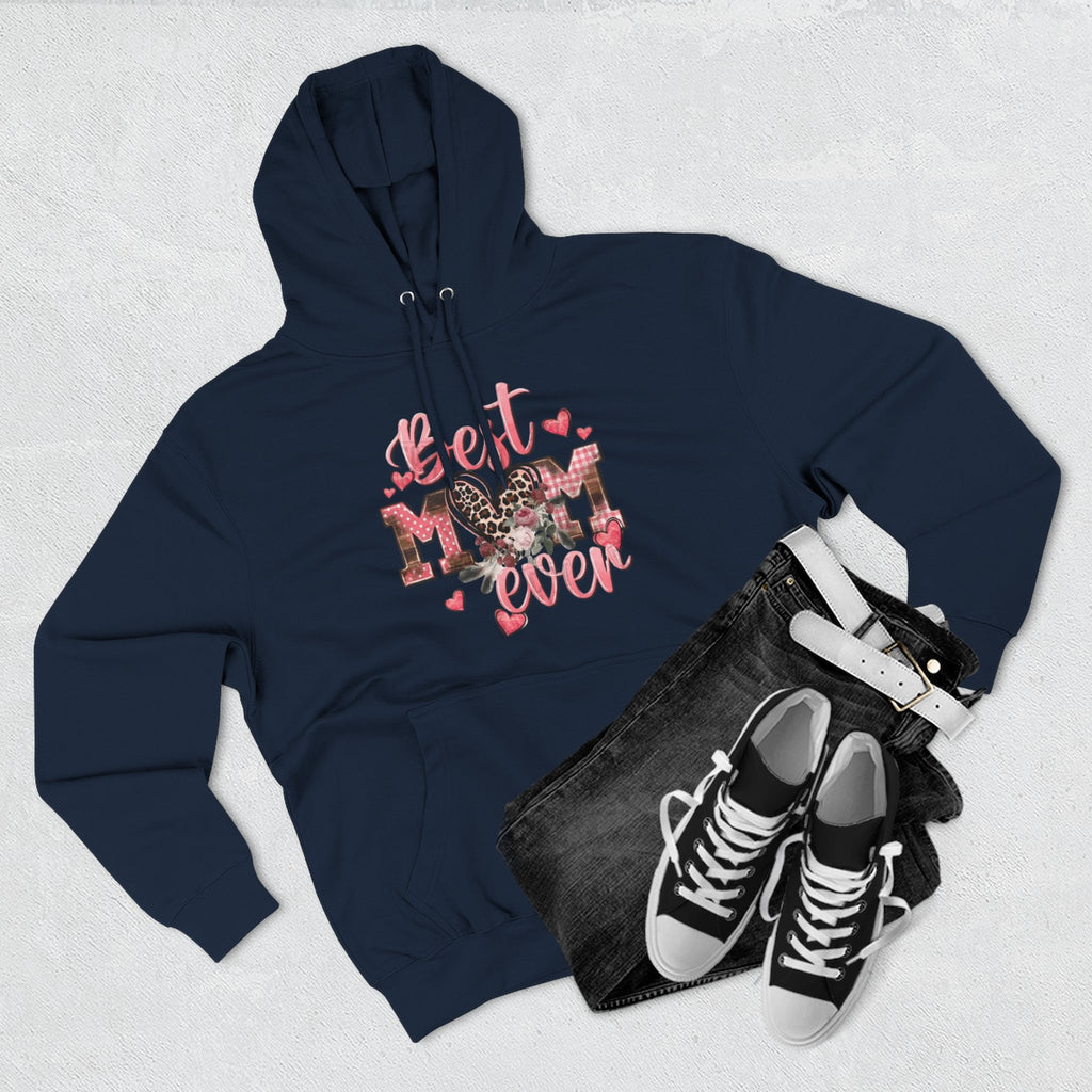 Best Mom Ever Hoodie  Leopard Heart Mother's Day Pullover