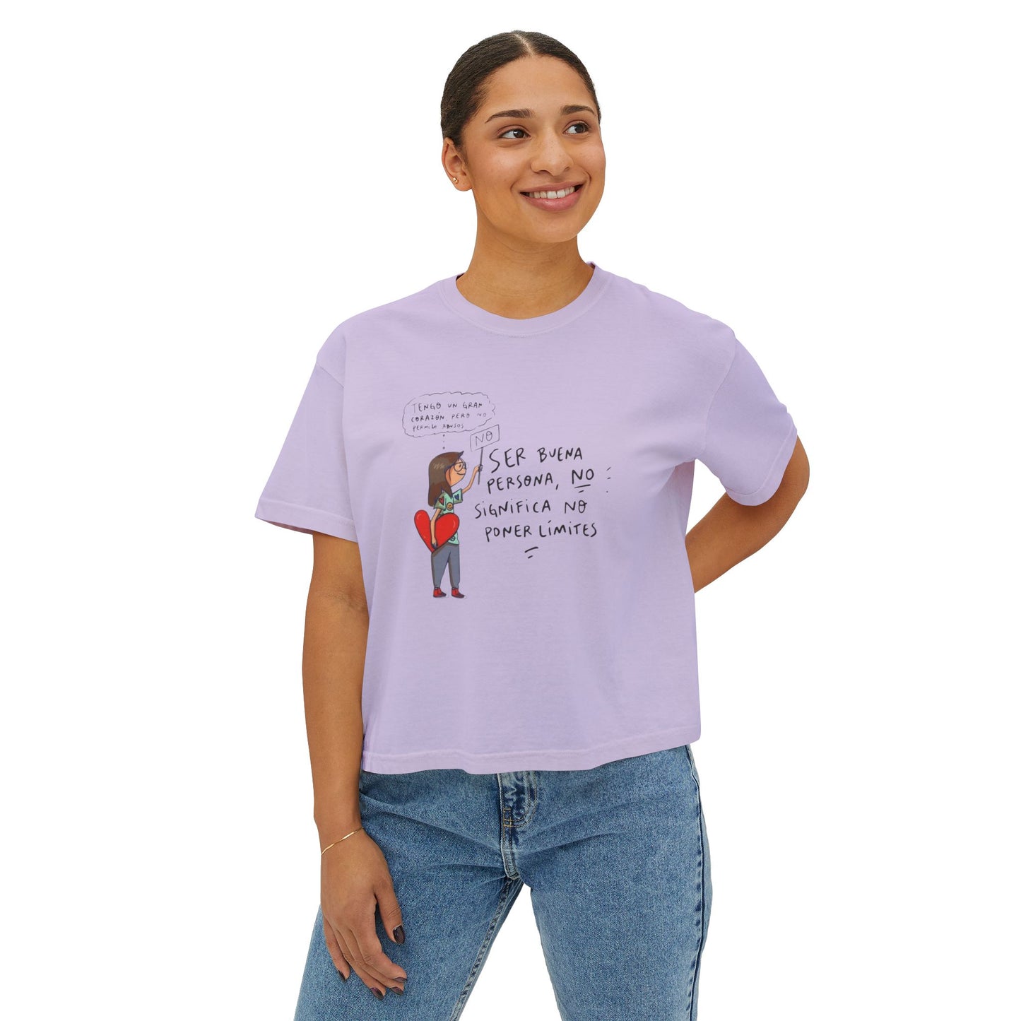 Let your outfit reflect your inner peace. Heartfelt Inspirational Women's Boxy Tee, Casual T-Shirt, Gift for Her, Empowering Top, Everyday Wear, Self-Love Vibes