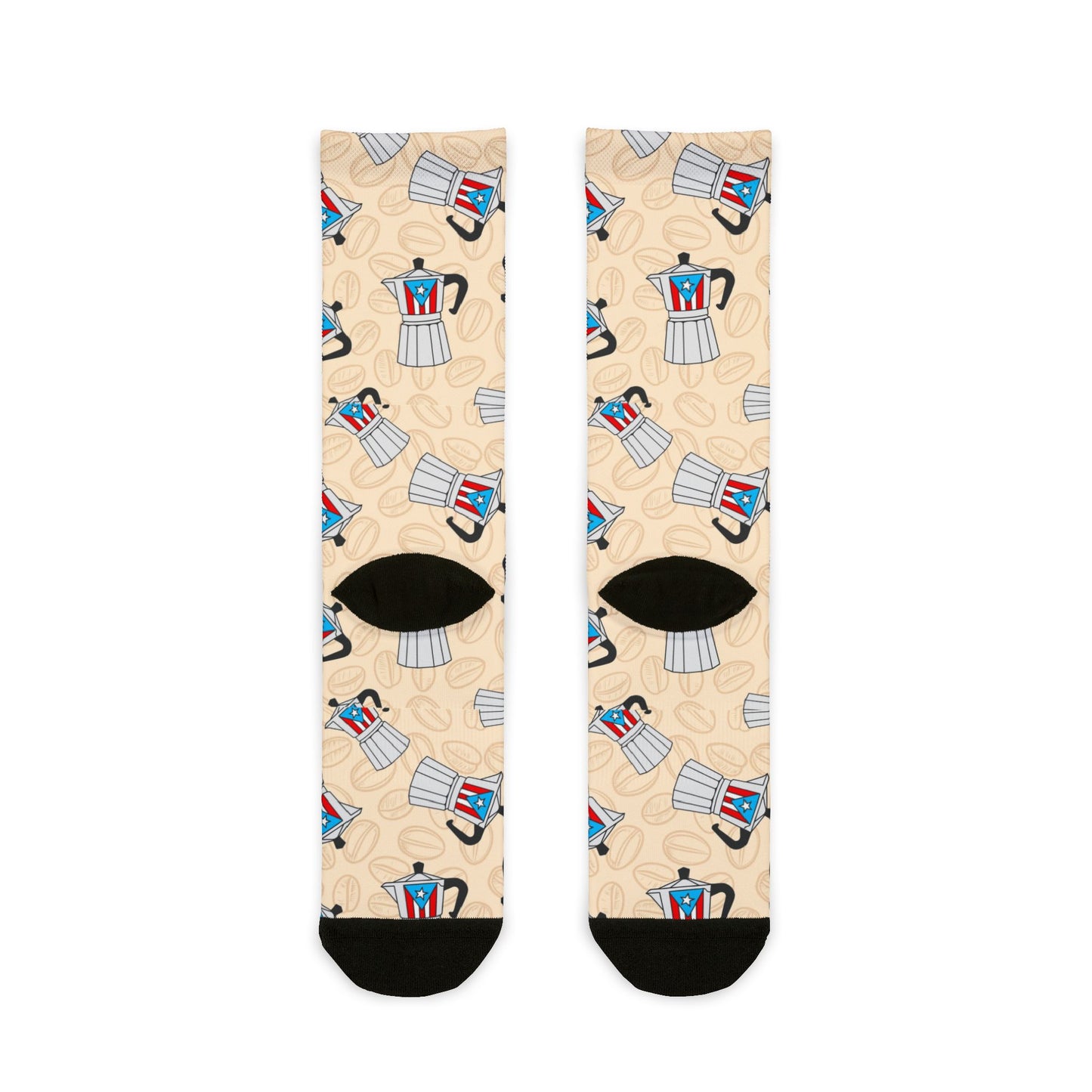 Coffee Moka Pot Crew Socks — Cute Espresso Patterned Sublimation Socks