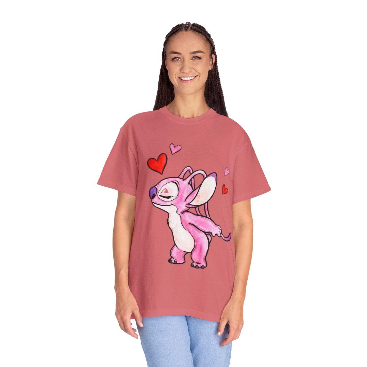T-Shirt — Cute Pink Cartoon Creature with Hearts | Valentine’s Gift Tee