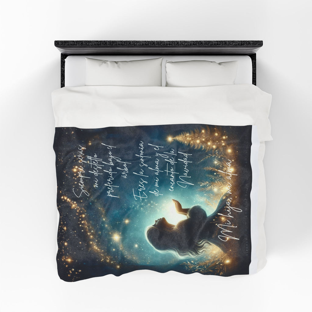 Christmas Velveteen Plush Blanket "Eres la sinfonía de mi alma" Holiday Throw