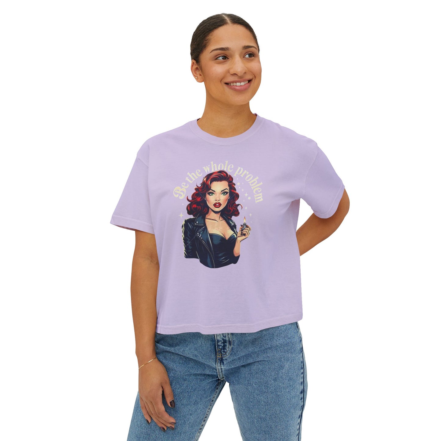 Edgy Vintage Women's Boxy Tee - Retro Graphic Tee, Casual Chic Top, Perfect Gift for Her, Streetwear Style, Iconic Vintage Fashion