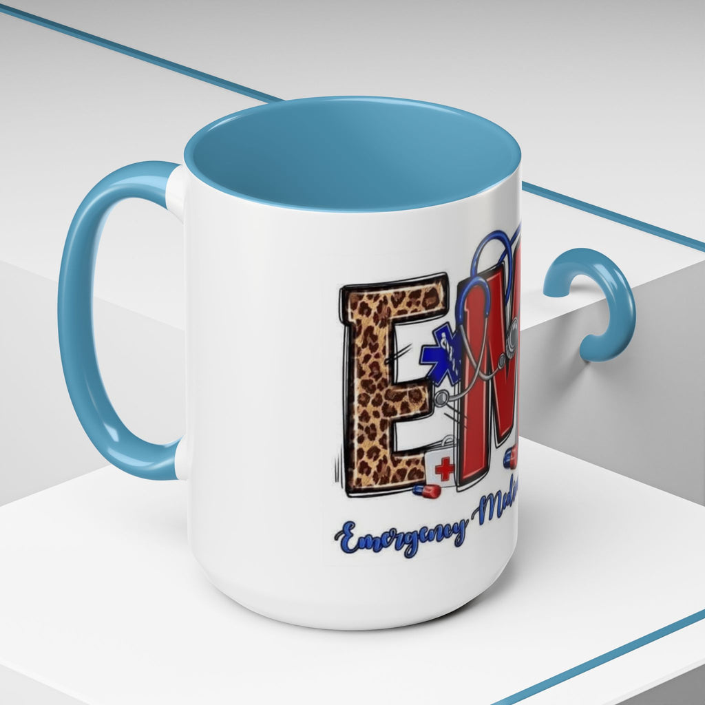 EMT Coffee Mug — Emergency Medical Technician Ambulance Stethoscope Design (11/15oz) Medical Christmas Mug