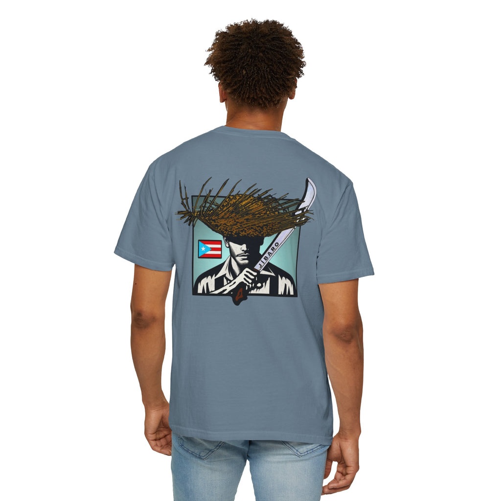 T-Shirt  "Jíbaro" Puerto Rican Heritage Tee (Back Machete  Sombrero de Paja Design) Puerto Rico’s Navidades