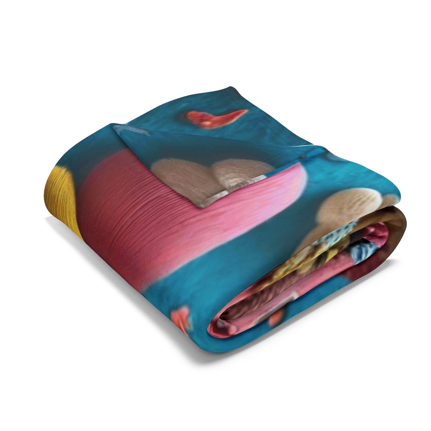 Whimsical Felt Village Fleece Blanket — Cute Cozy Throw for Kids & Nursery