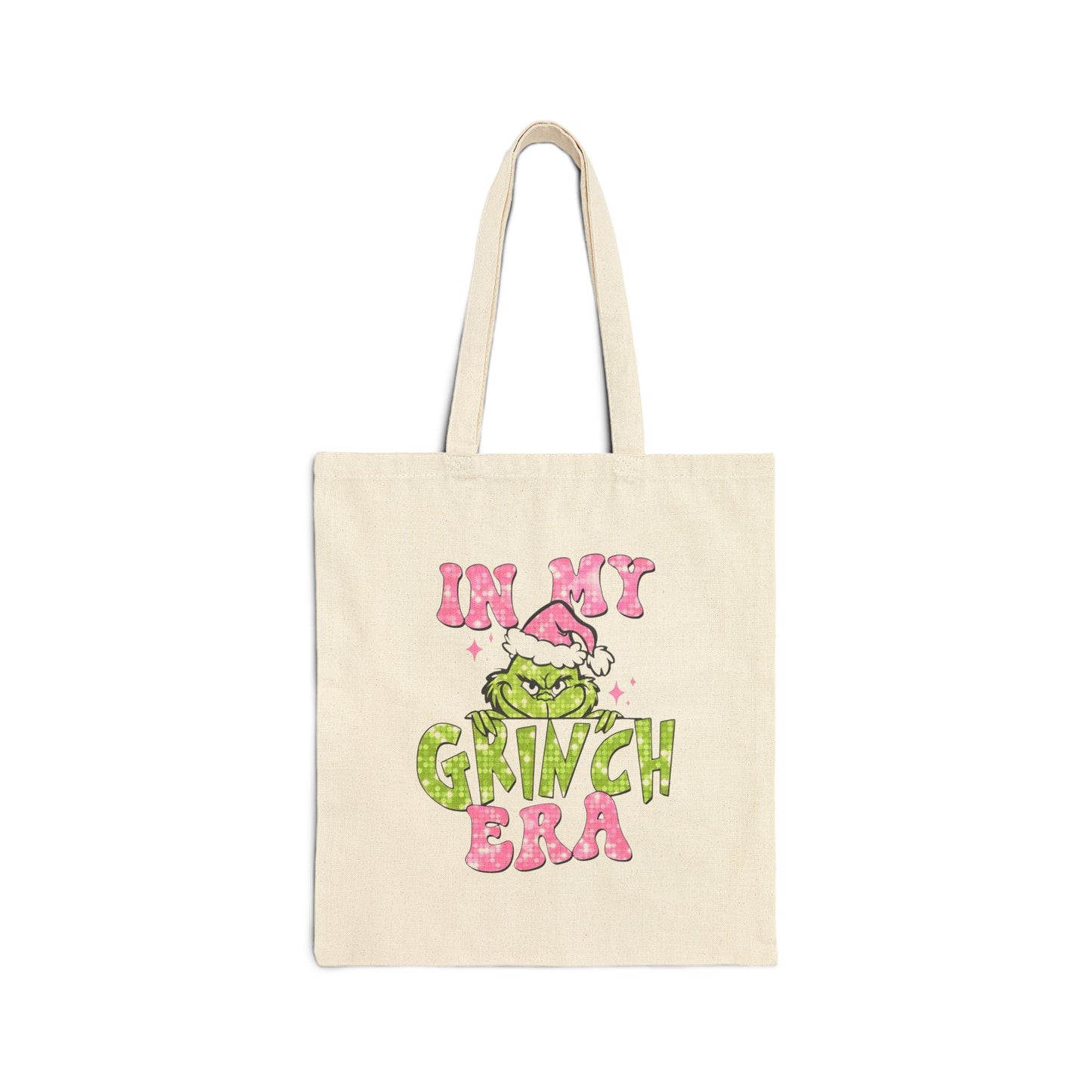 Grinch Era Cotton Canvas Tote Bag | Fun Holiday Shopping Bag