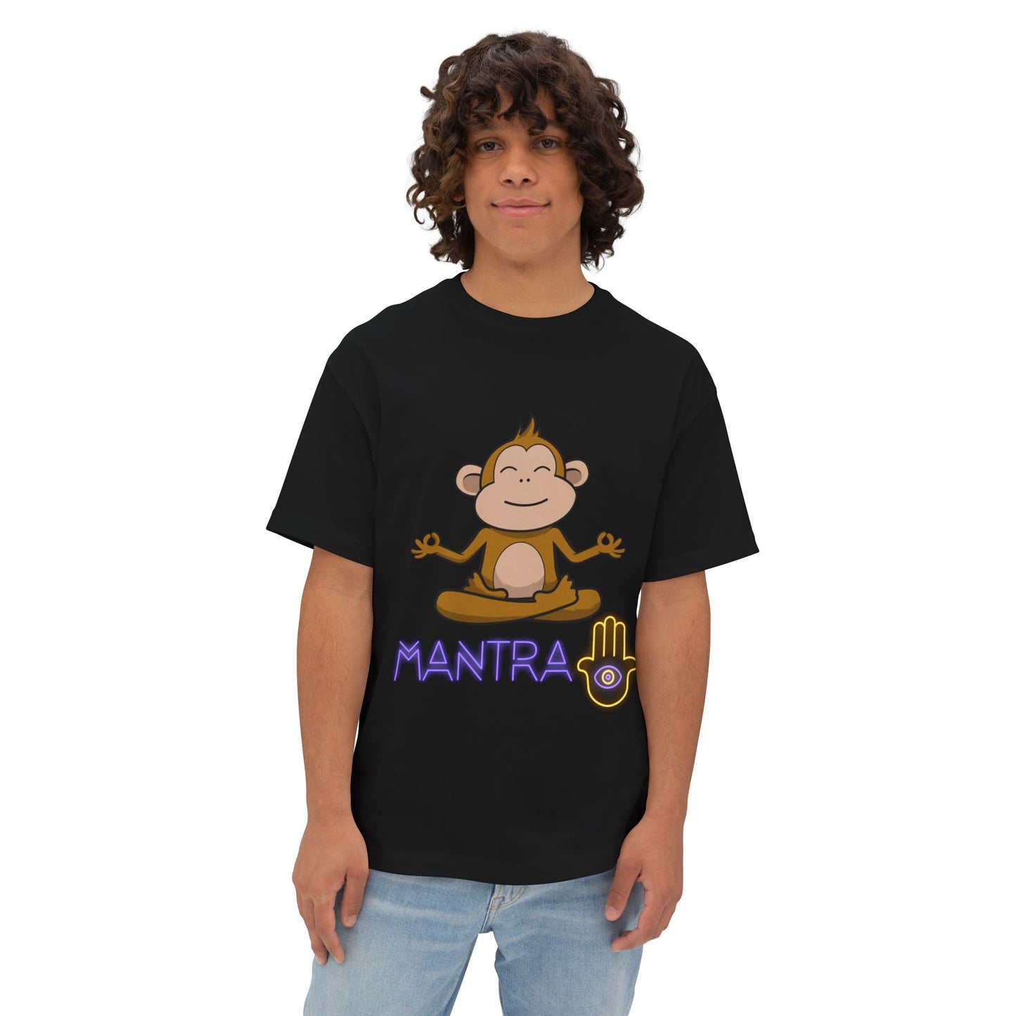 🧘‍♀️ Wear Your Peace. Mindful Monkey Graphic Tee | Unisex Boxy T-Shirt for Yoga Lovers, Gifts for Him/Her, Relaxation Apparel, Meditative Wear, Casual Streetwear