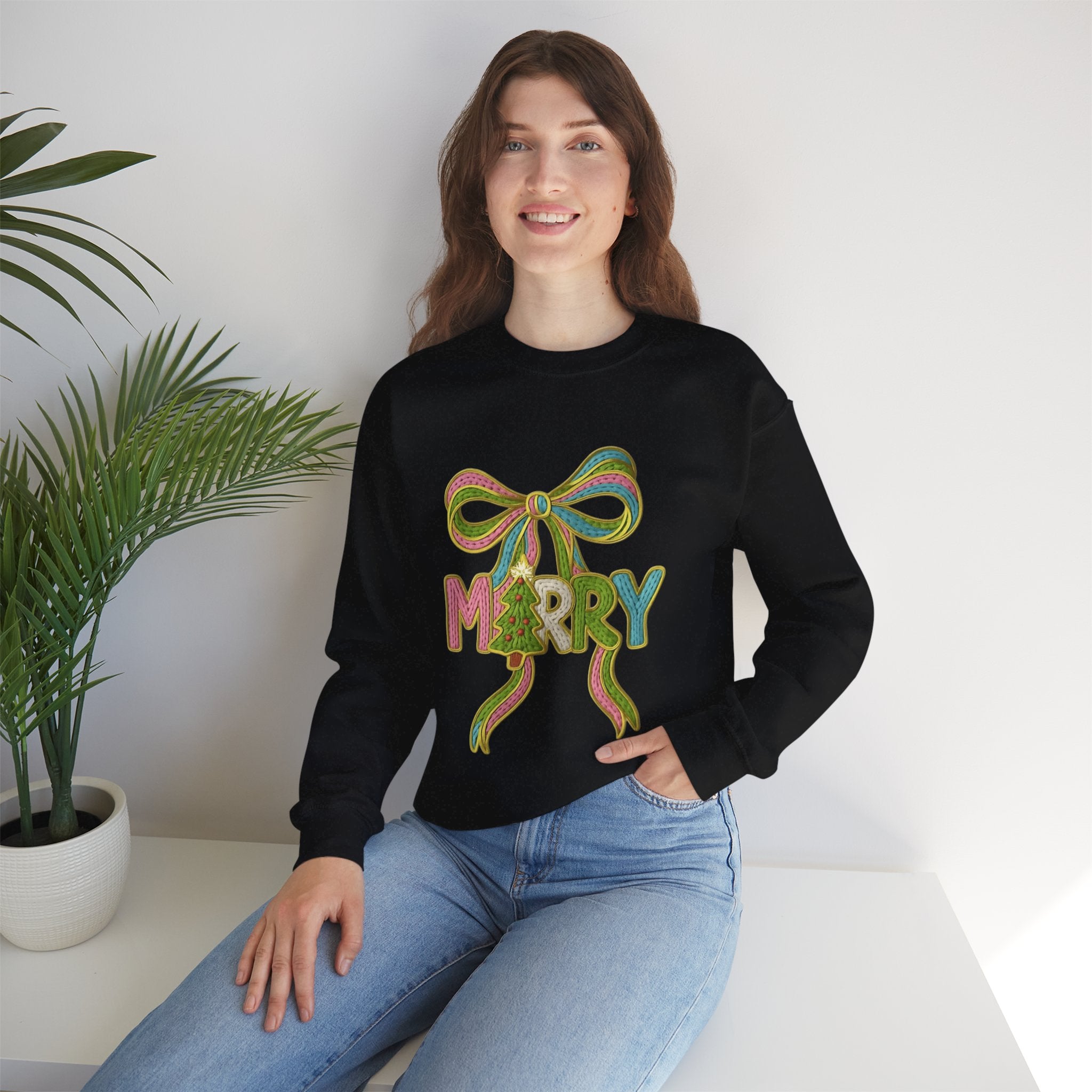 Festive Holiday Designs and Quotes Candy Christmas Tree Sweatshirt — Holiday Candyland Crewneck