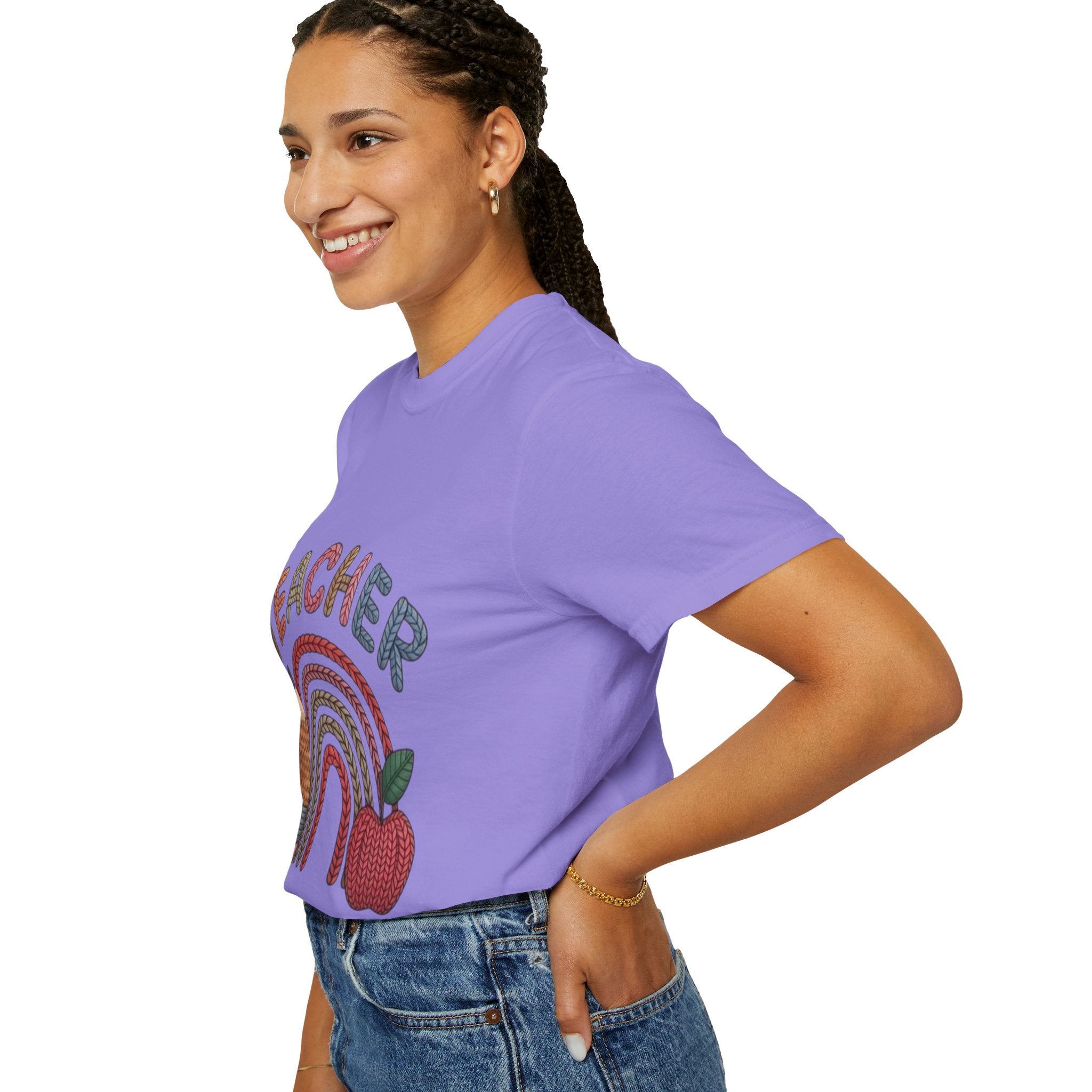 Teacher Rainbow Pencil & Apple T-Shirt — Back-to-School Gift for Educators