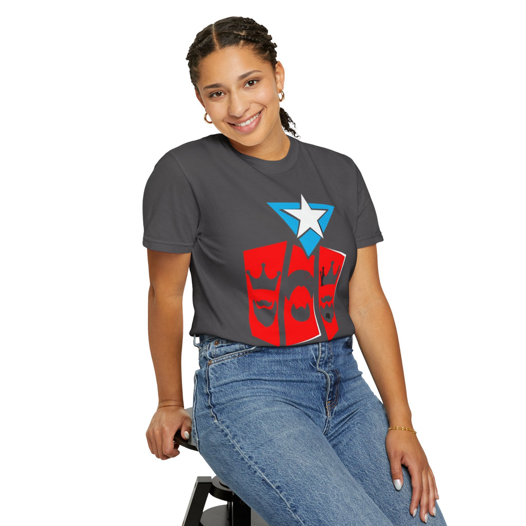 The Three Kings T-Shirt — Puerto Rican Three Kings Graphic Tee (Star & Crown Silhouettes)