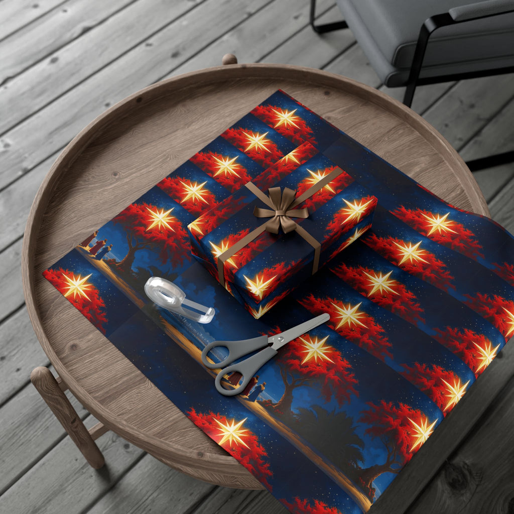 Christmas Star Gift Wrap Paper Puerto Rico Wrapping Paper Cultural Gift Wrap | Boricua Heritage Design | Holiday & Celebration Gift Packaging