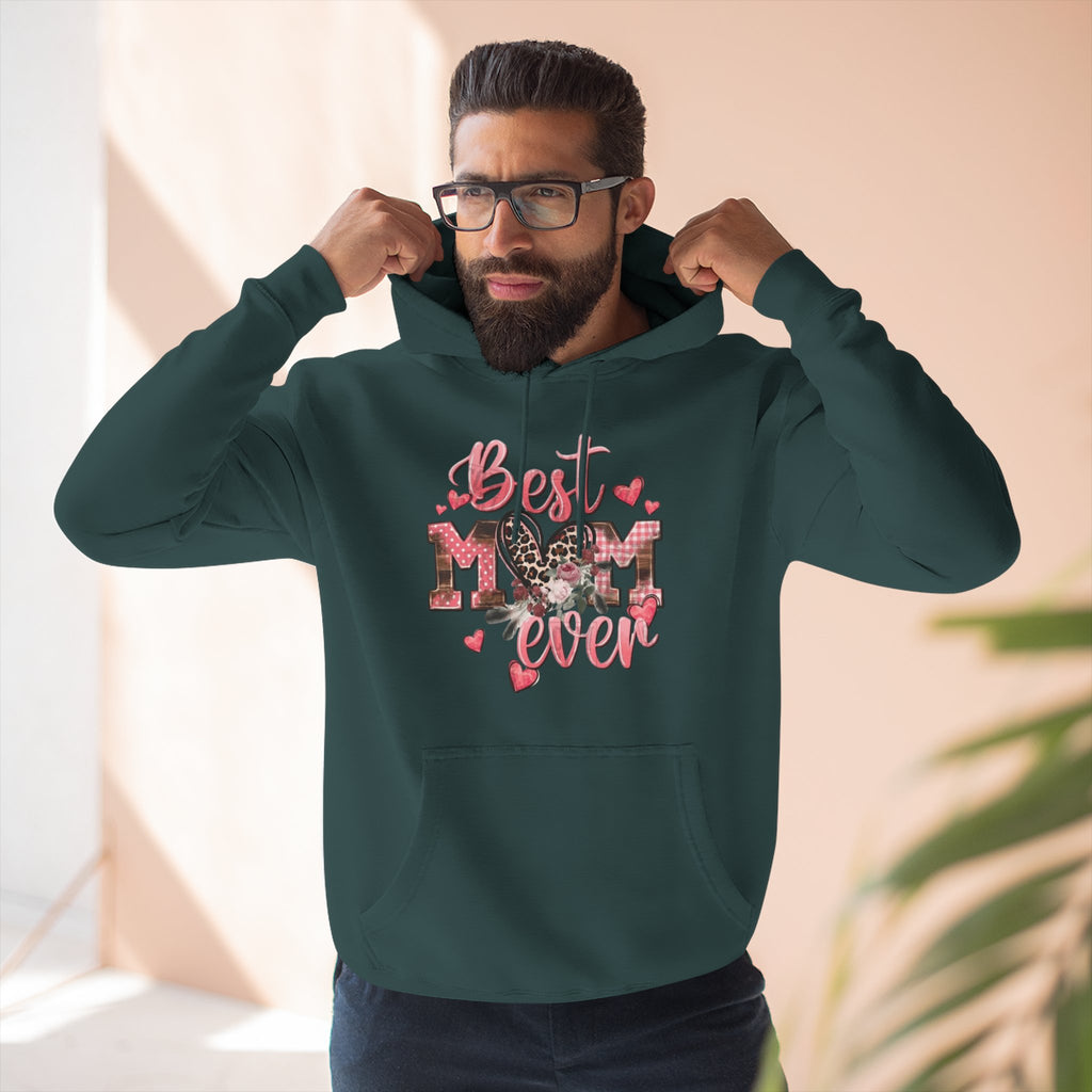 Best Mom Ever Hoodie  Leopard Heart Mother's Day Pullover