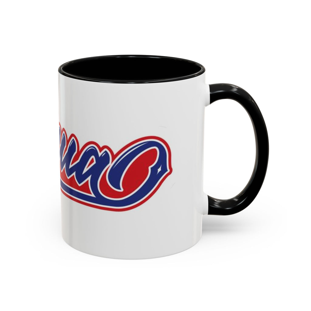 Puerto Rico Script Accent Coffee Mug — Retro Red & Blue 'Boricua' Design (11/15oz)