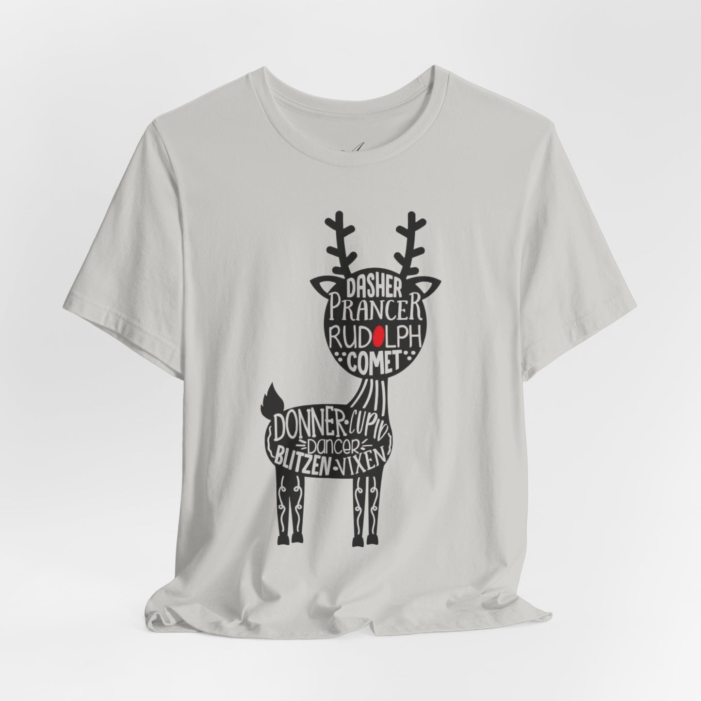Christmas Reindeer Graphic Tee - Unisex Jersey Short Sleeve Shirt